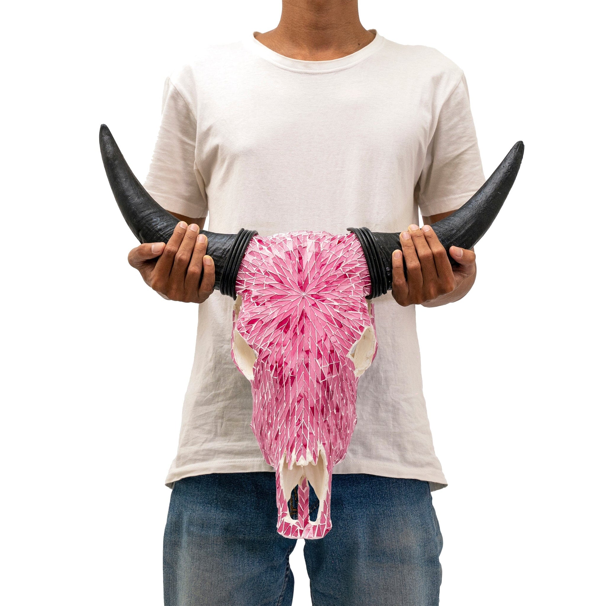 Cow Skull - Pink Mirror // Mosaic Finish