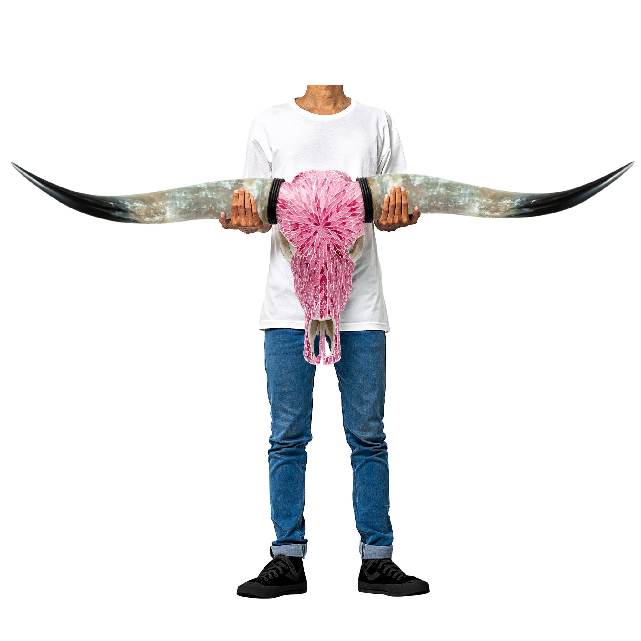 Longhorn Skull - Pink Mirror // Mosaic Finish