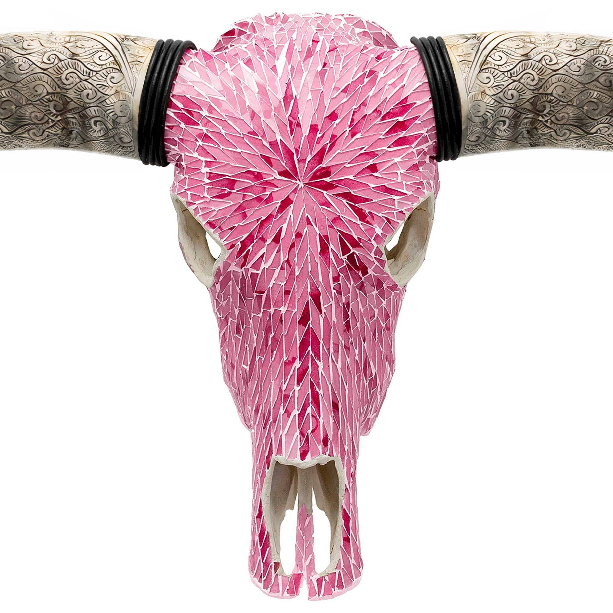 Longhorn Skull // XL Horns - Pink Mirror // Mosaic Finish