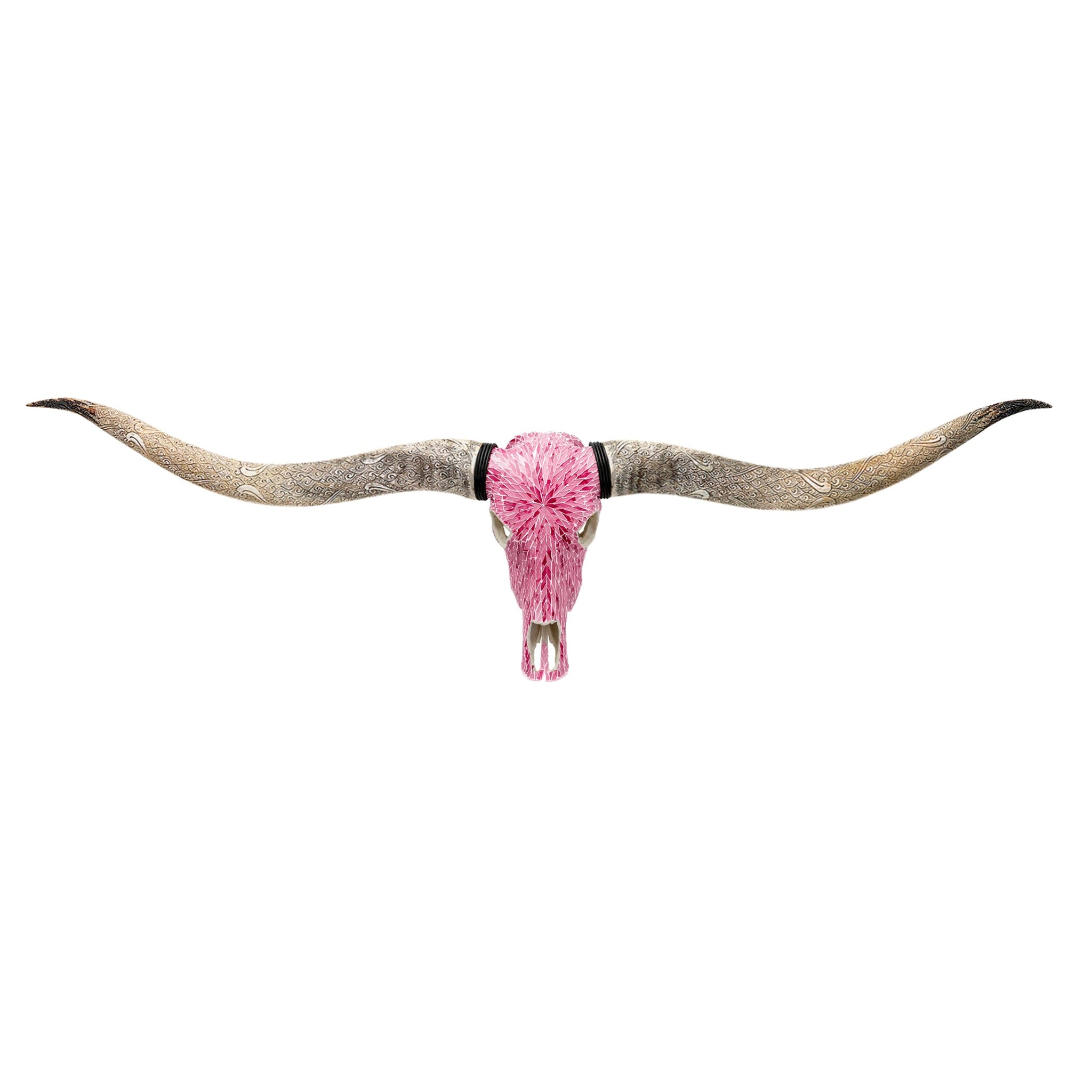 Longhorn Skull // XL Horns - Pink Mirror // Mosaic Finish