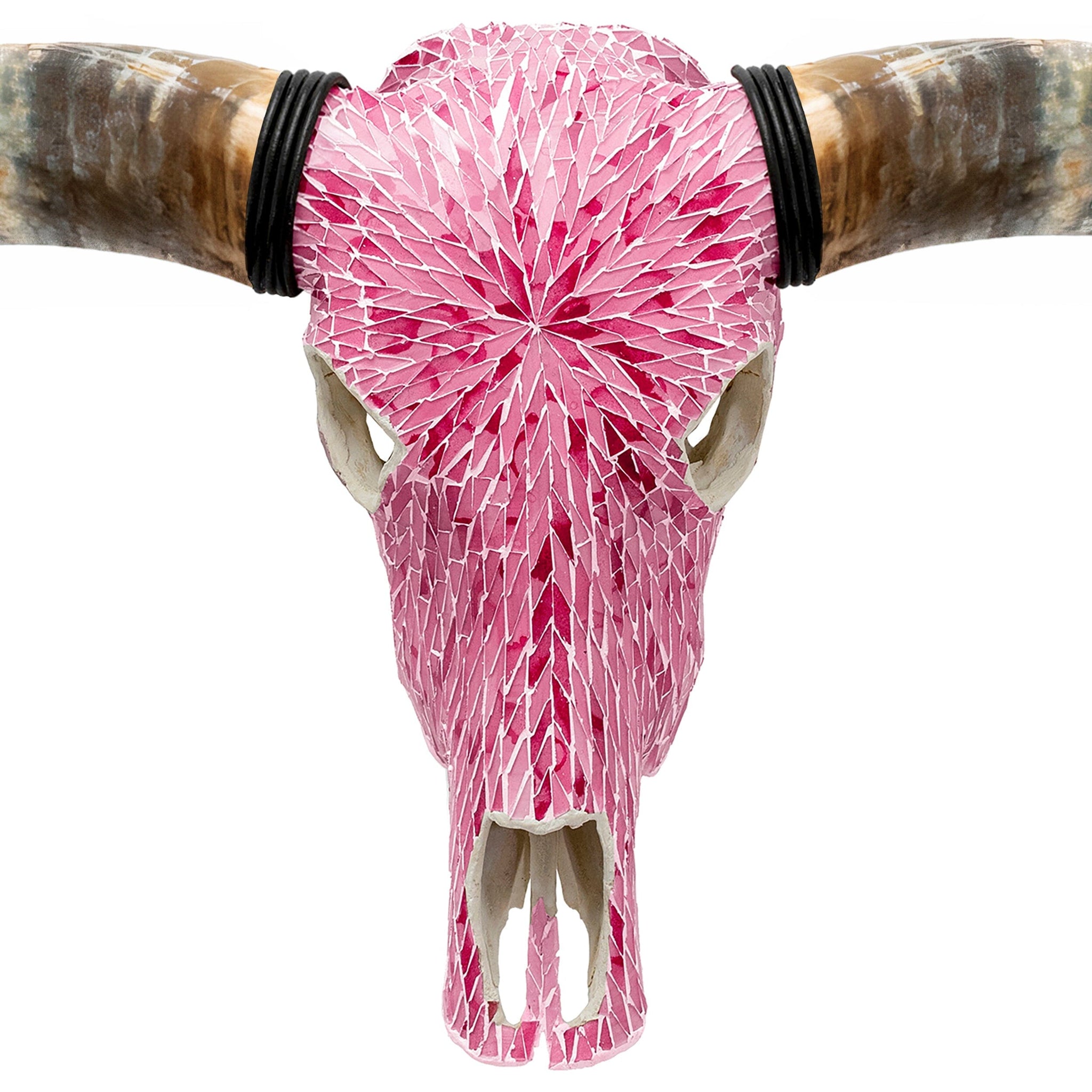 Longhorn Skull // XL Horns - Pink Mirror // Mosaic Finish