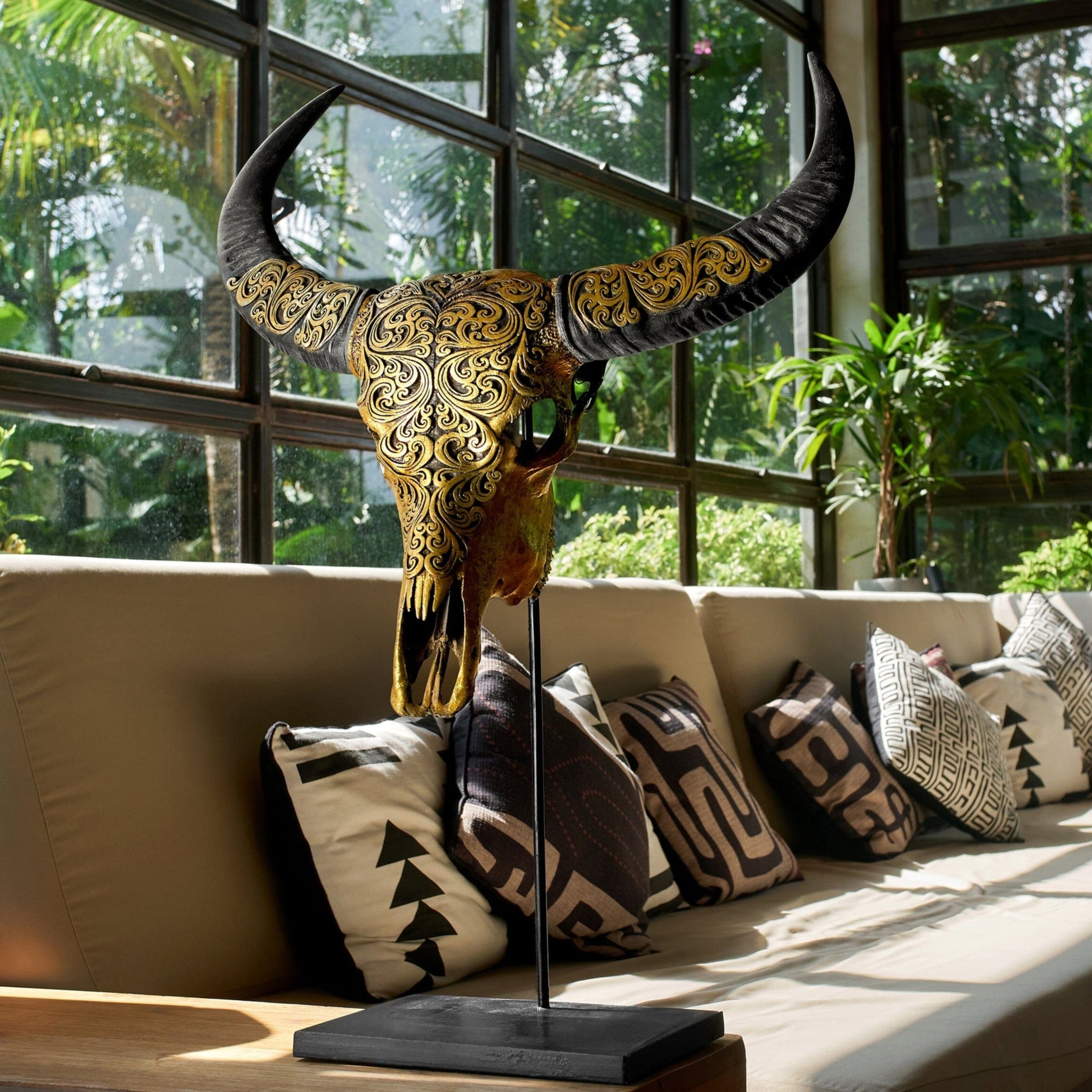 Buffalo Skull - Oriental Gold Metallic