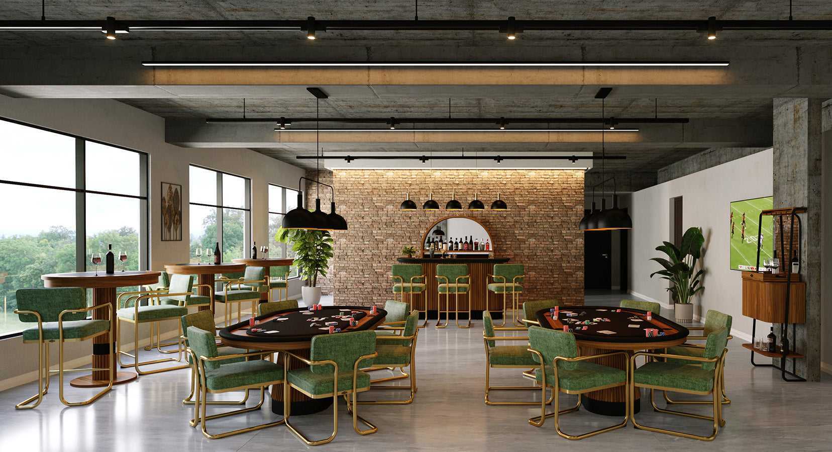 PRO84TXTBL - Prohibition Texas Hold'em Poker Table