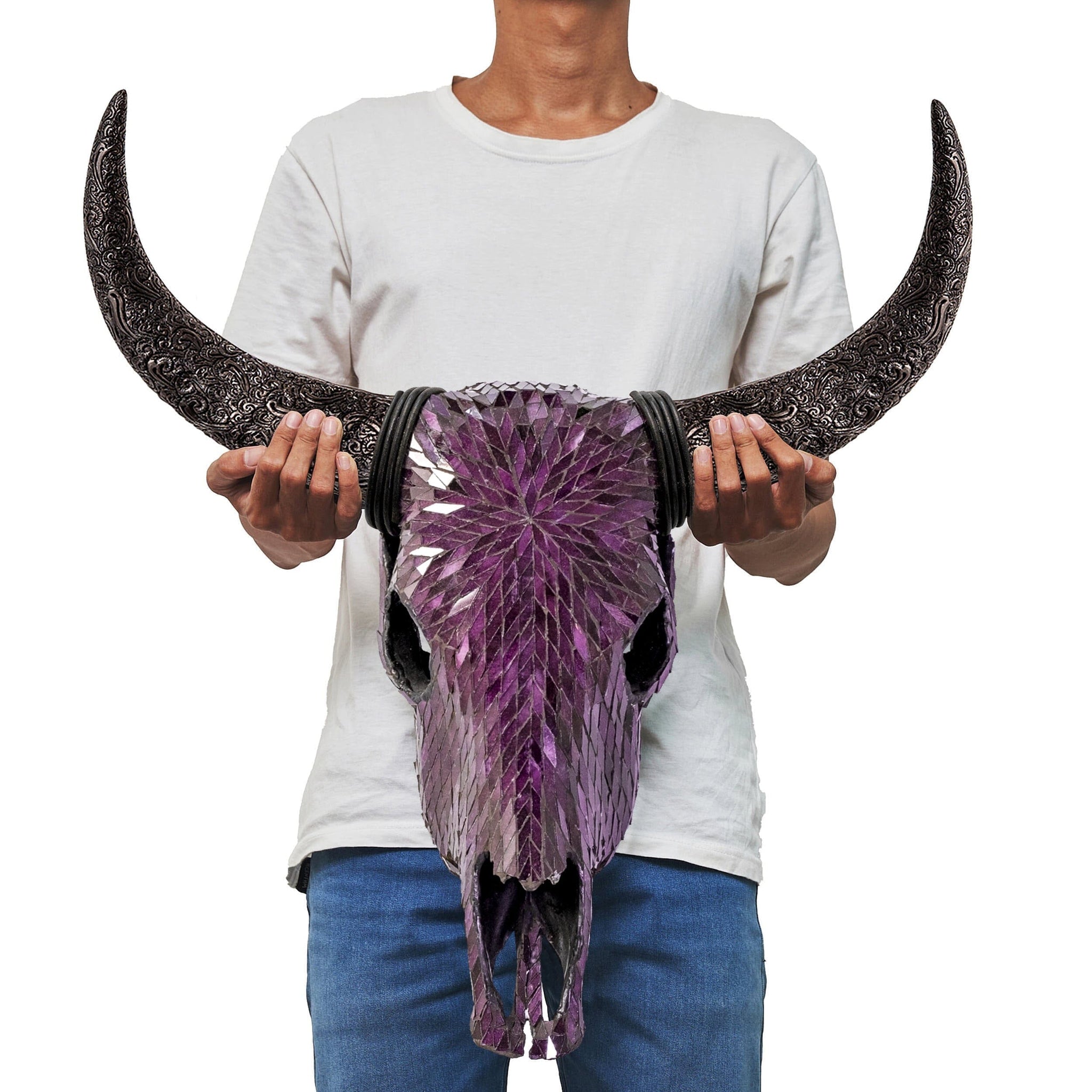 Cow Skull - Purple Mirror // Mosaic Finish