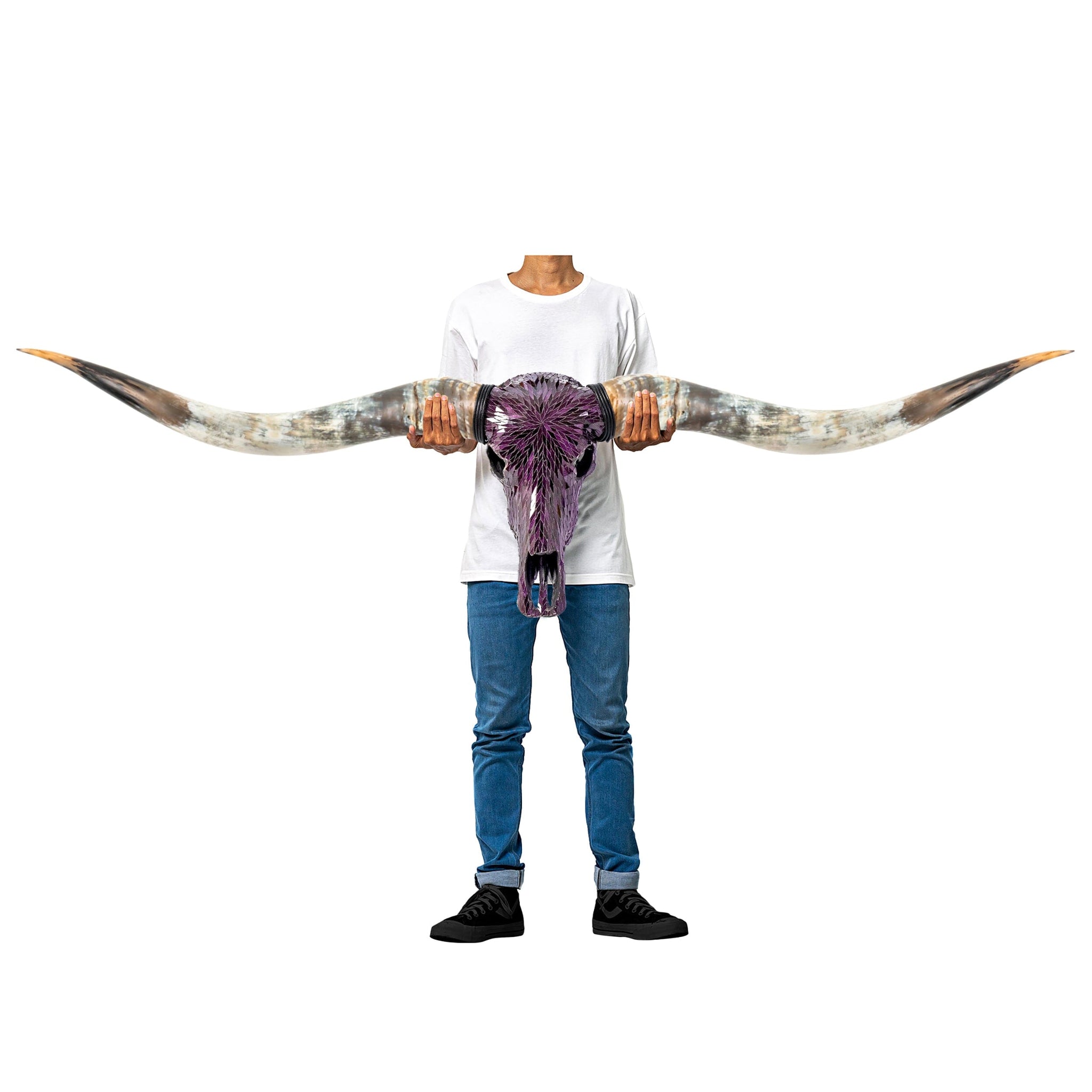 Longhorn Skull // XL Horns - Purple Mirror // Mosaic Finish
