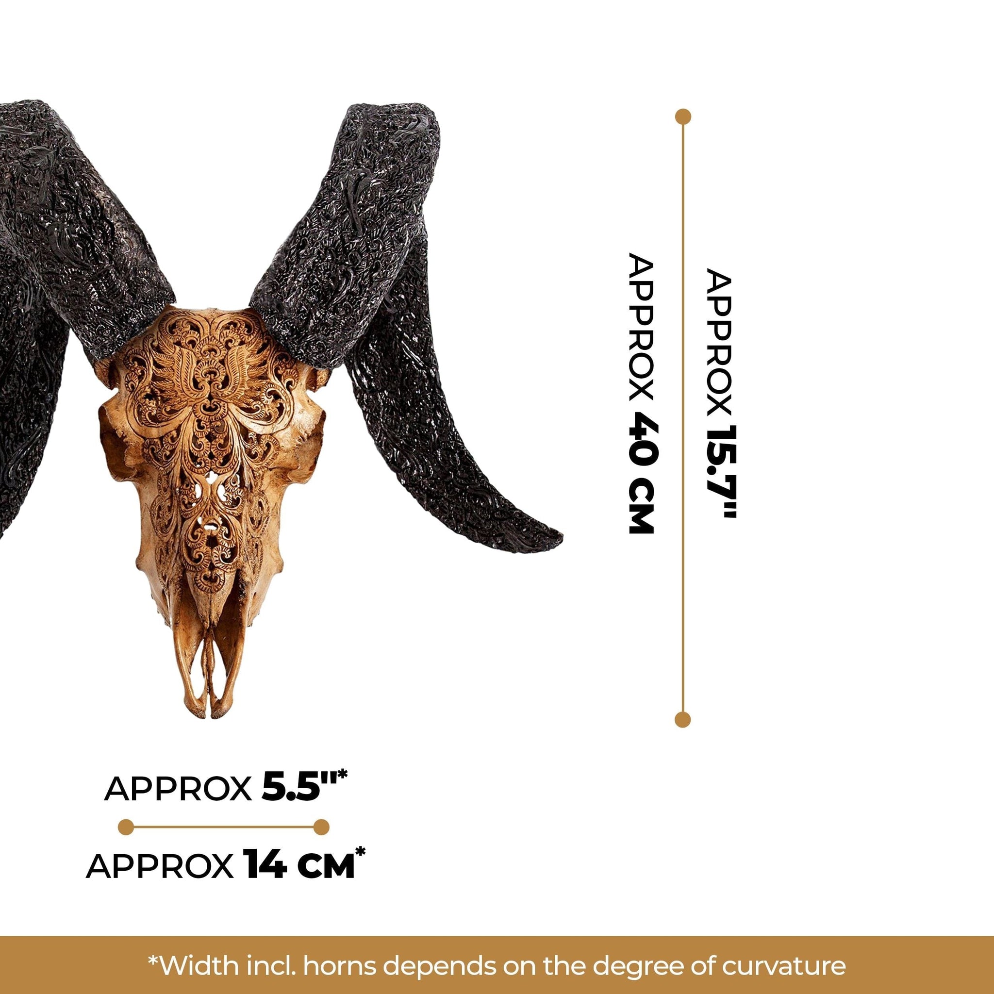 Hand Carved Ram Skull - Antique Phoenix