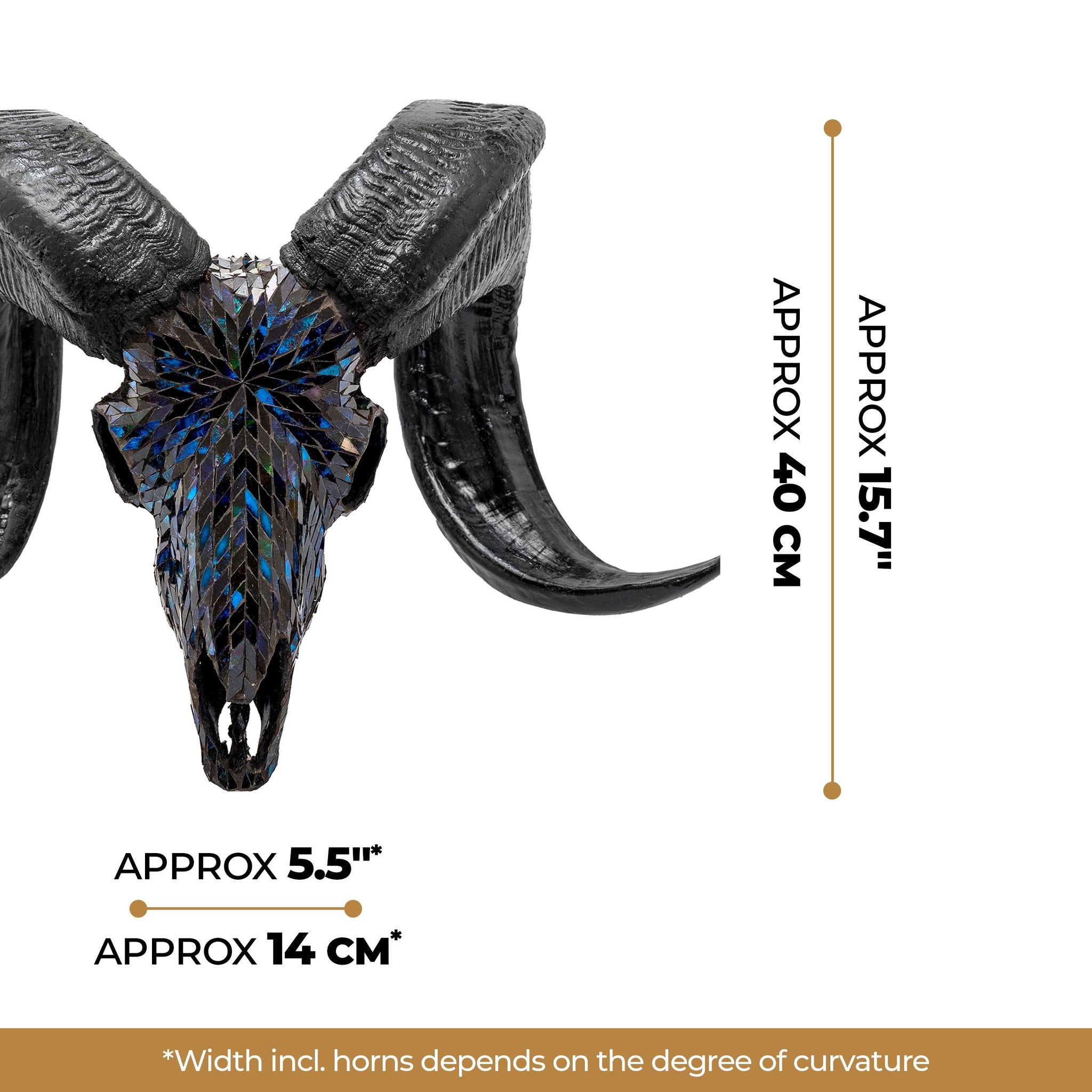 Ram Skull - Blue Mirror // Mosaic Finish