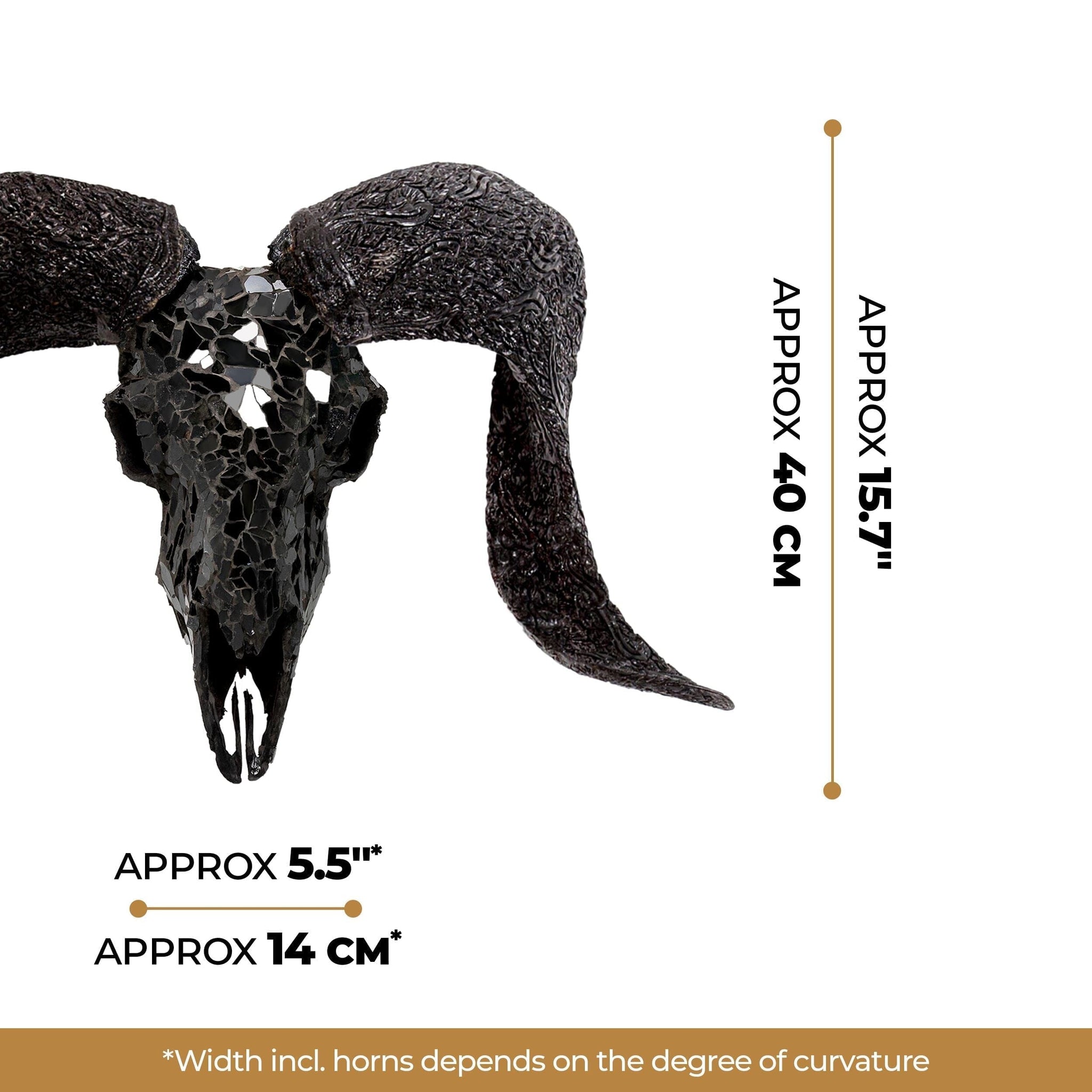 Ram Skull - Black Mirror // Mosaic Finish