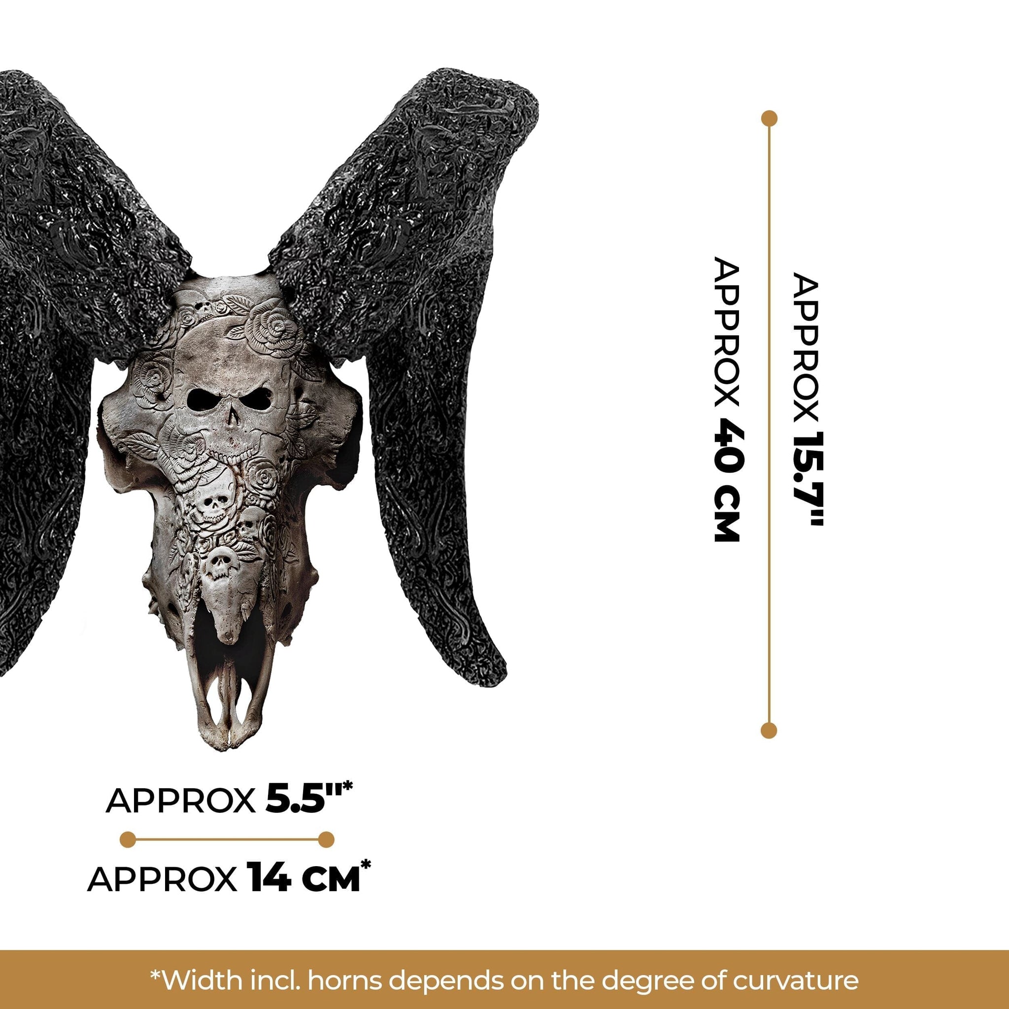 Hand Carved Ram Skull - Gray Thorn