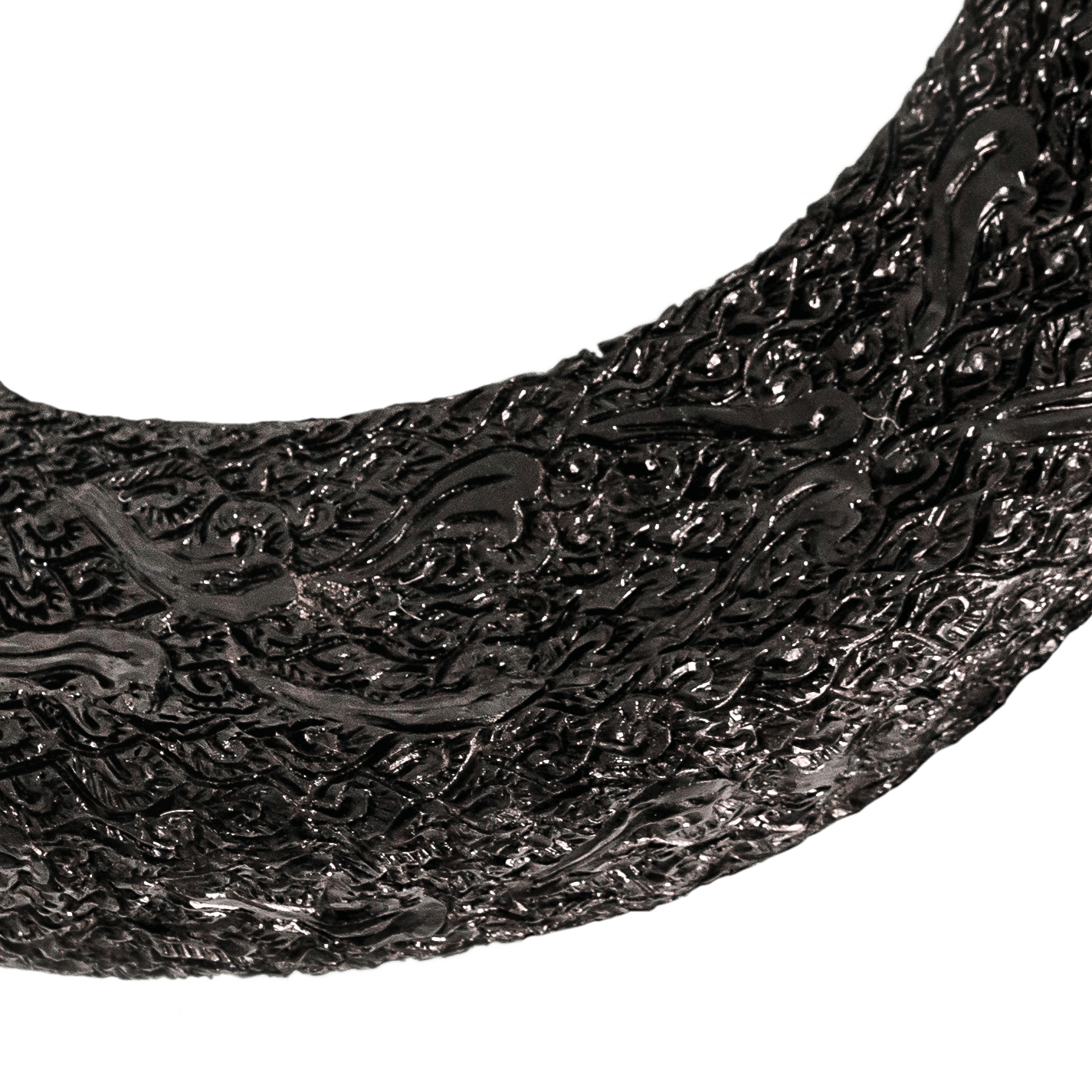 Hand Carved Ram Skull - White Glowing Mandala