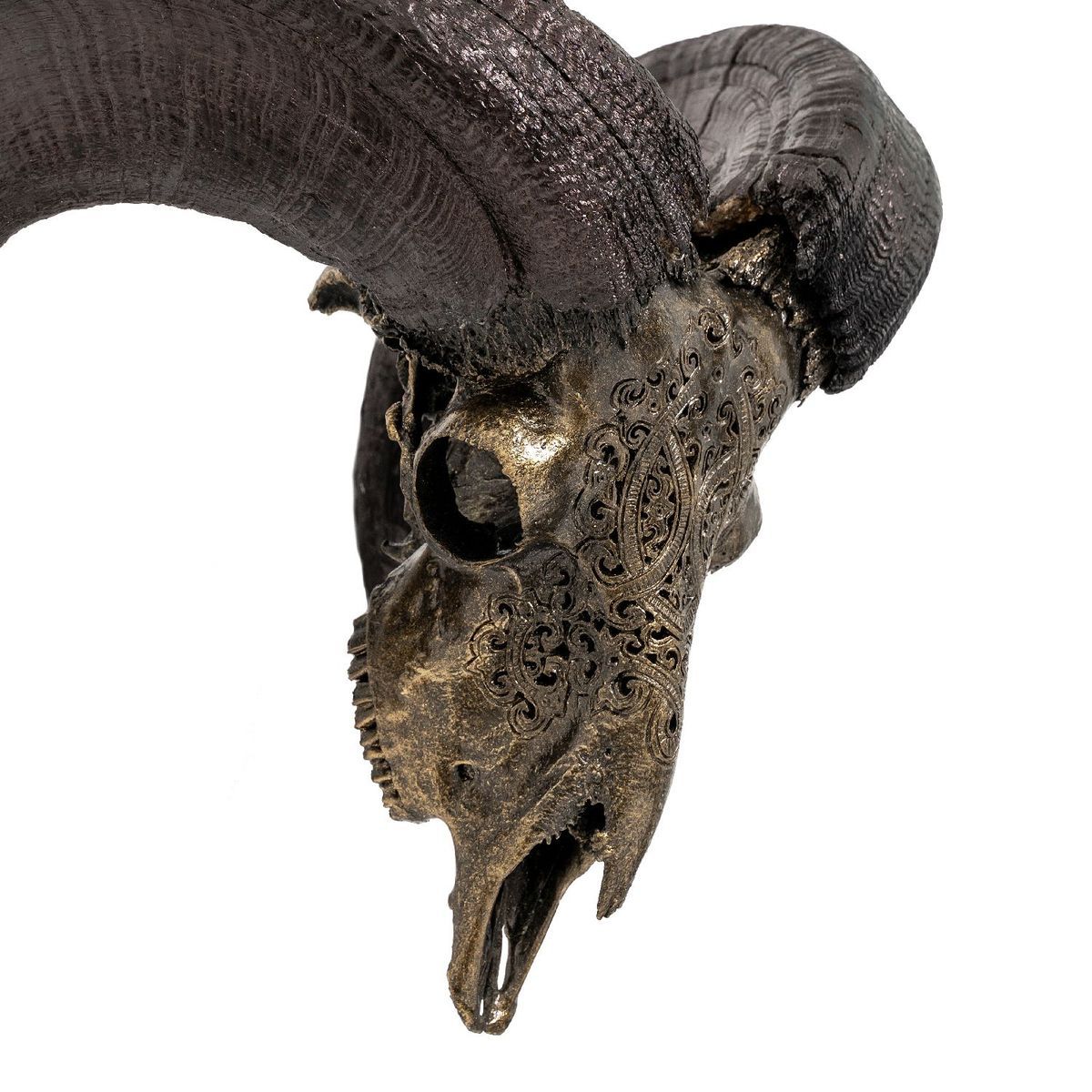 Hand Carved Ram Skull - Antique Bronze Phantom // Metallic Finish
