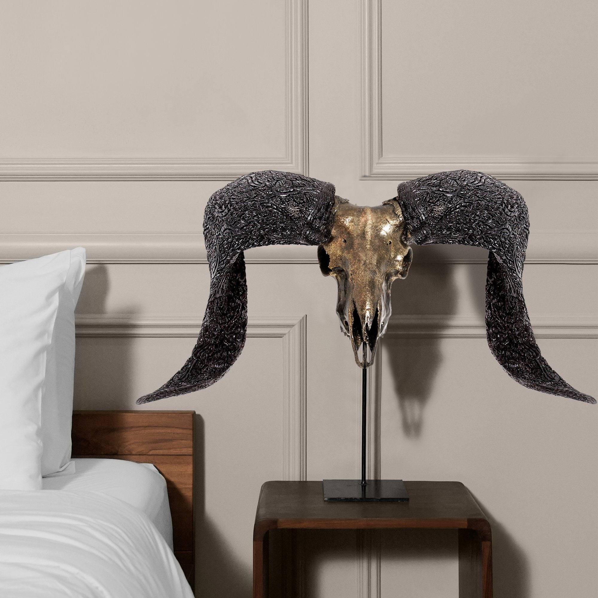 Ram Skull - Antique Bronze Storm // Metallic Finish