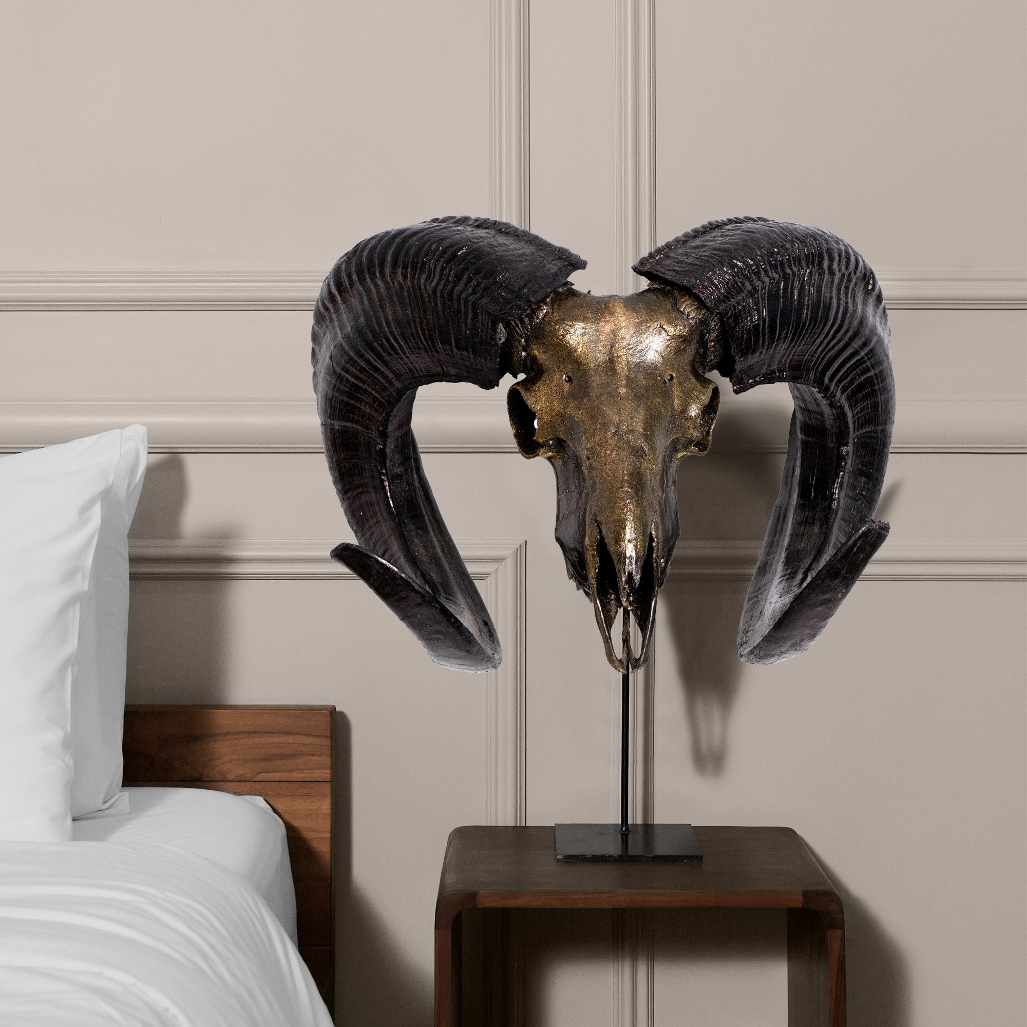 Ram Skull - Antique Bronze Storm // Metallic Finish