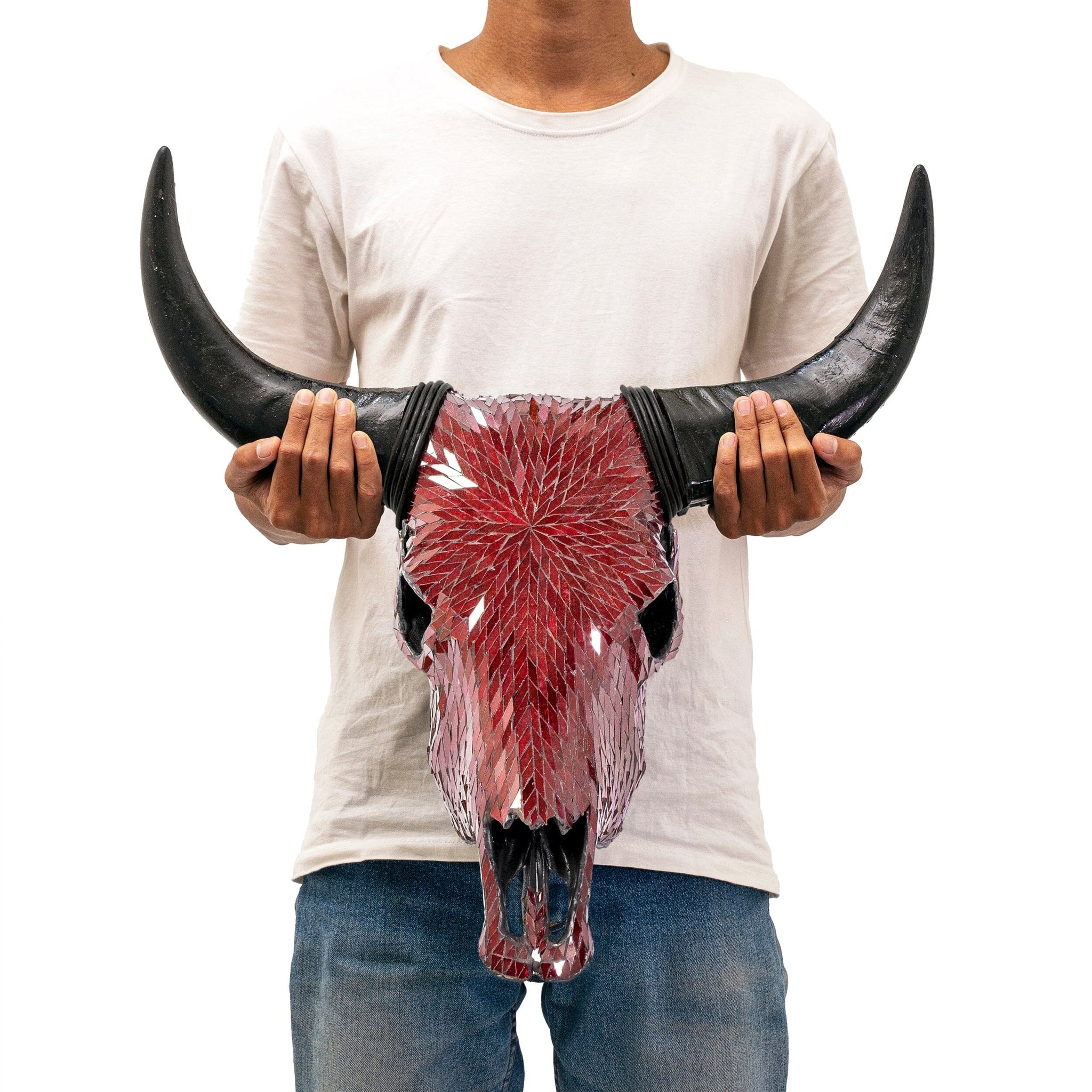 Cow Skull - Red Mirror // Mosaic Finish