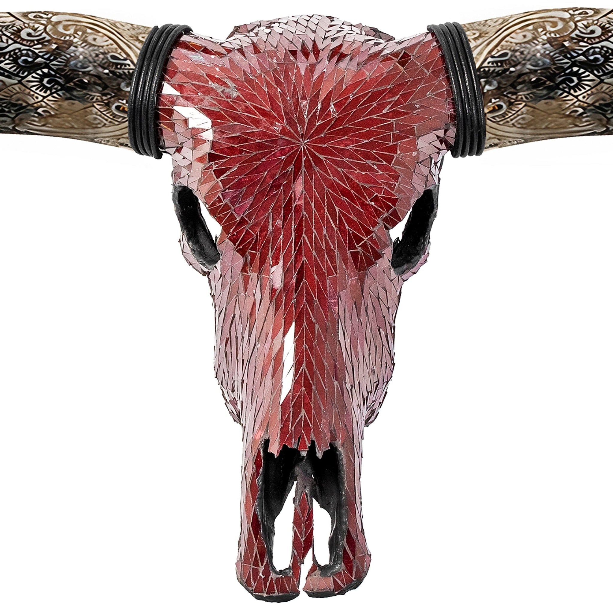 Longhorn Skull - Red Mirror // Mosaic Finish
