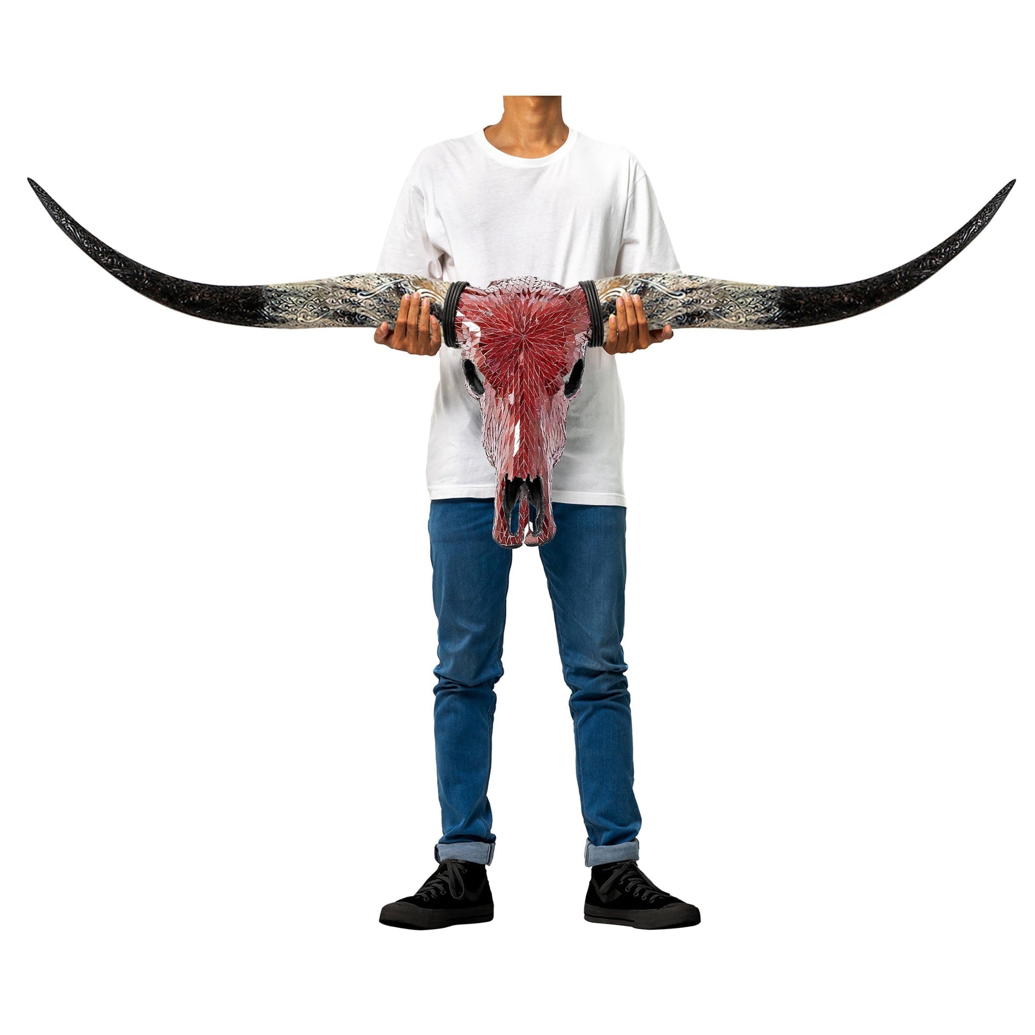 Longhorn Skull - Red Mirror // Mosaic Finish