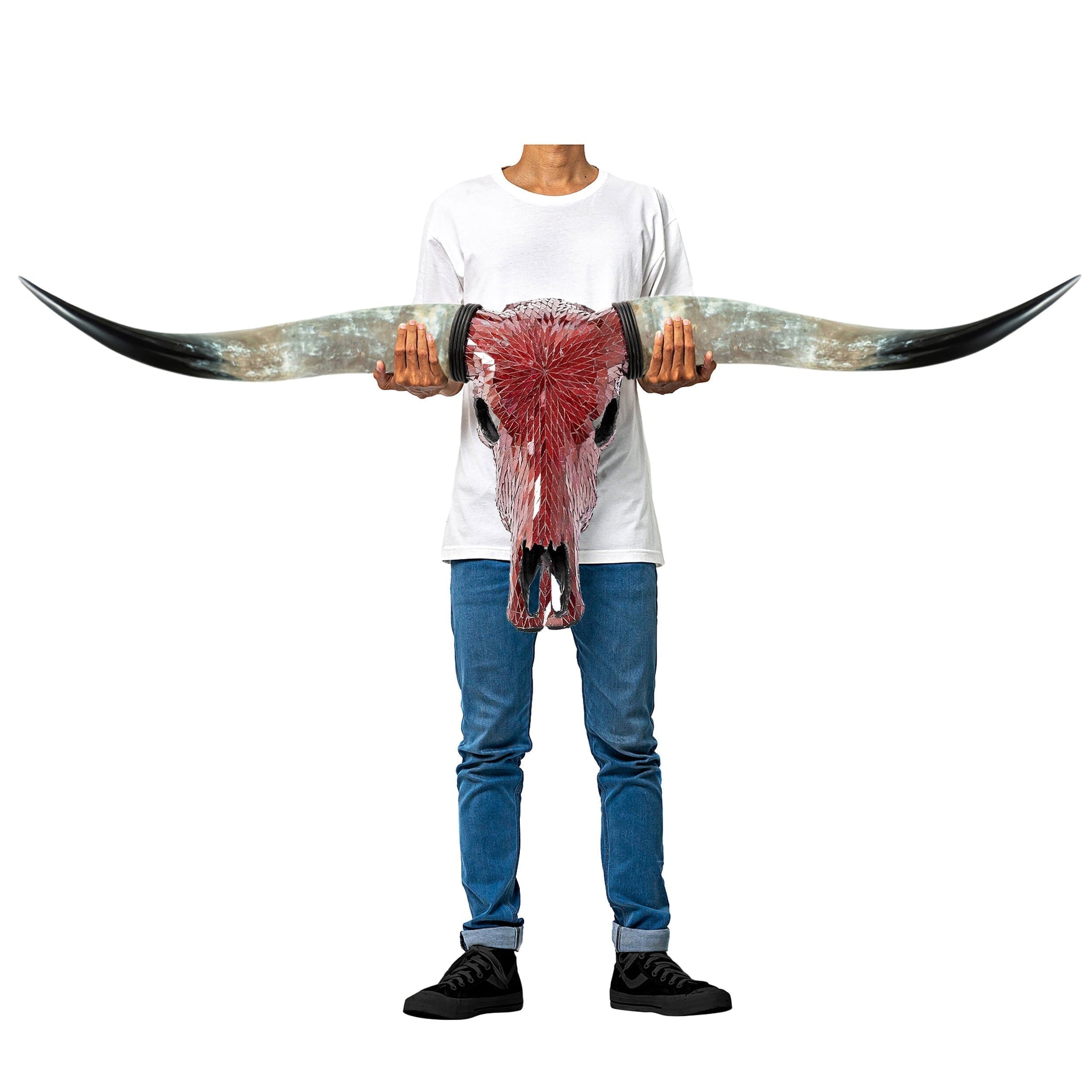 Longhorn Skull - Red Mirror // Mosaic Finish