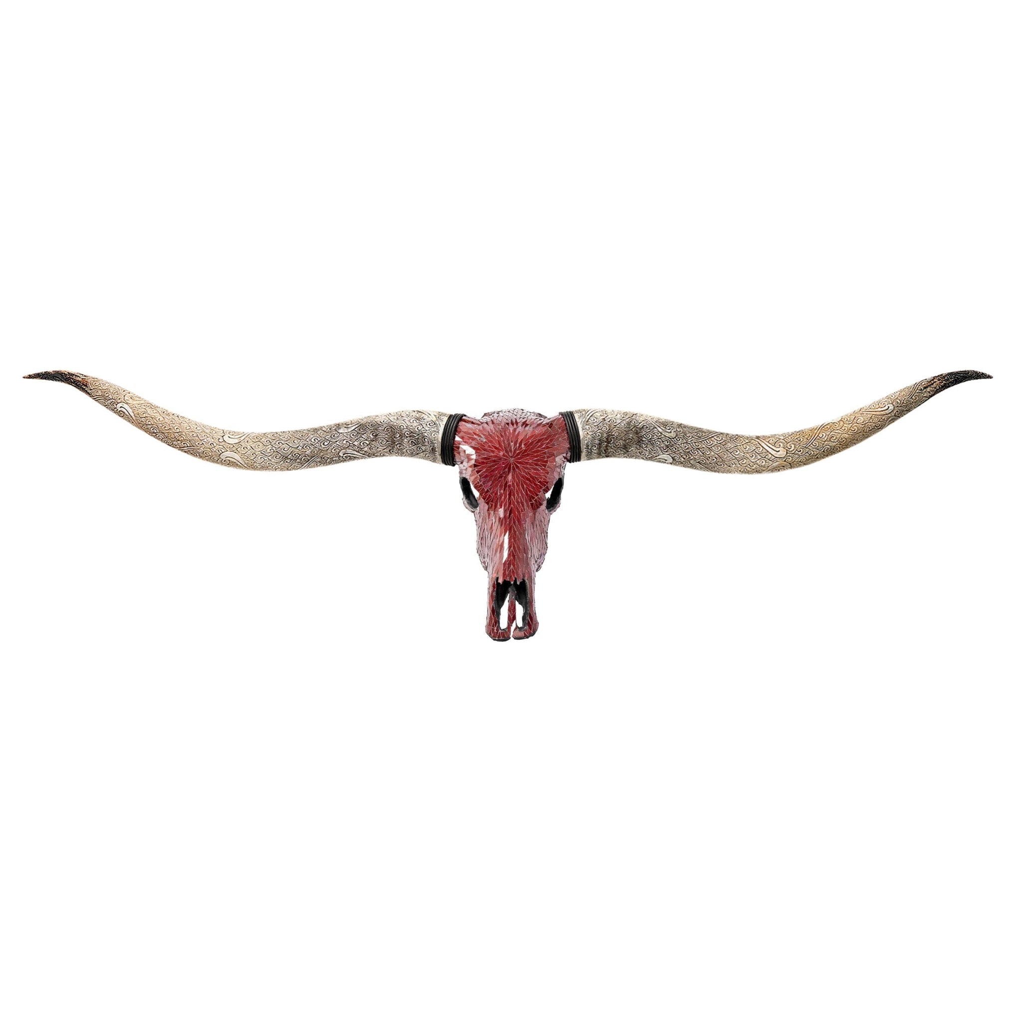 Longhorn Skull // XL Horns - Red Mirror // Mosaic Finish