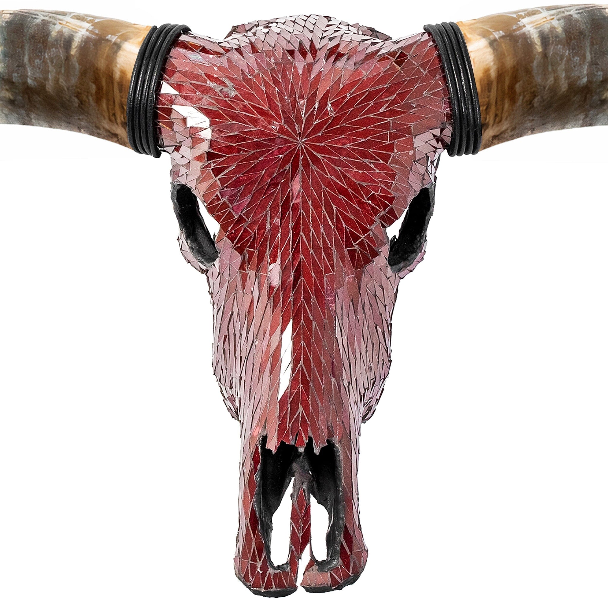 Longhorn Skull // XL Horns - Red Mirror // Mosaic Finish