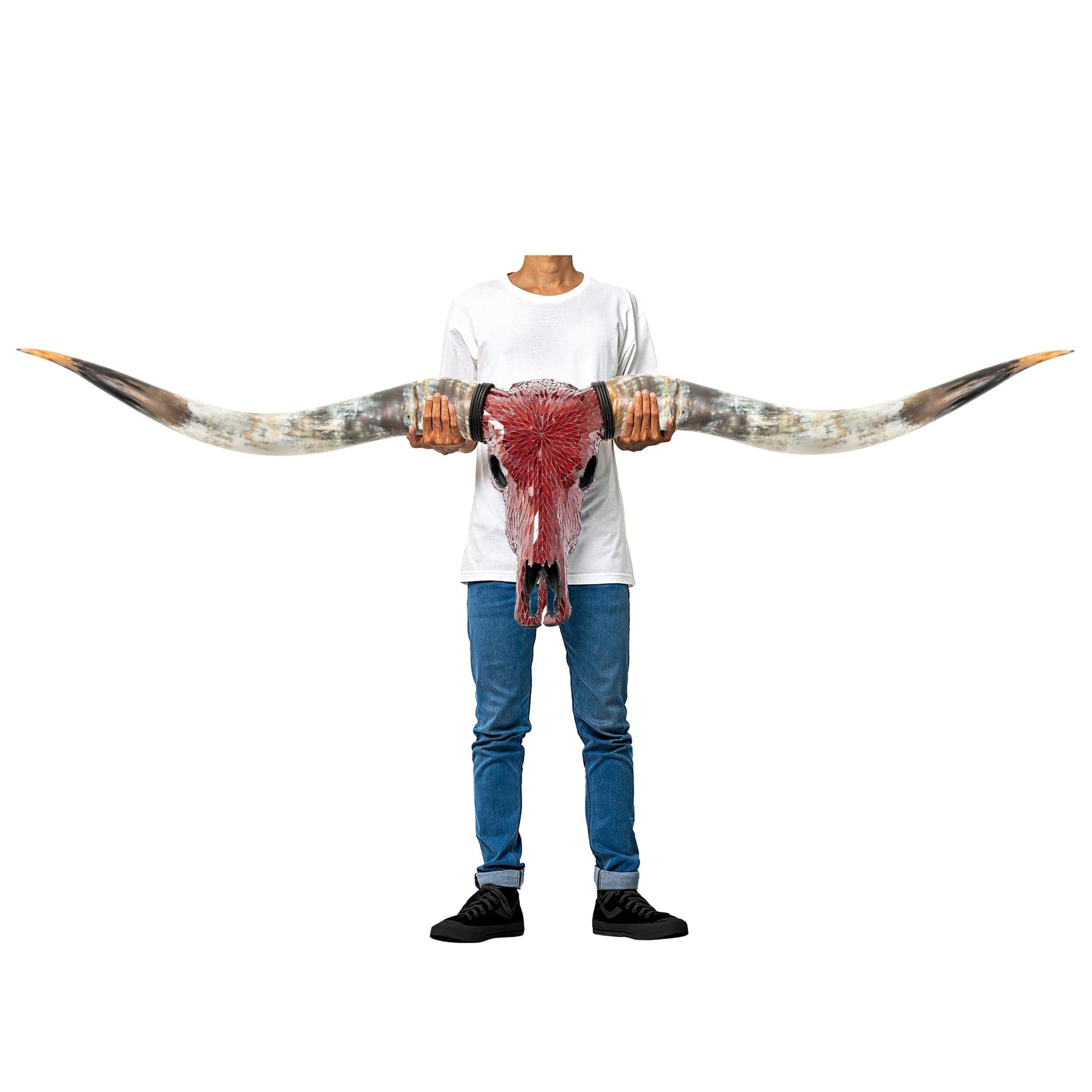 Longhorn Skull // XL Horns - Red Mirror // Mosaic Finish