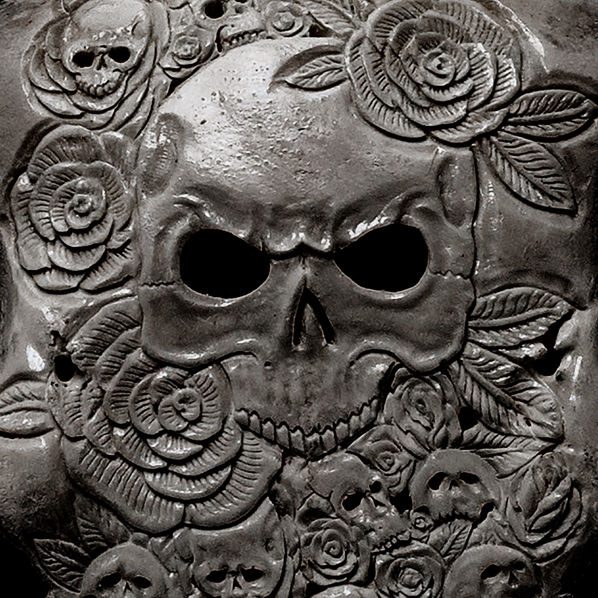 Hand Carved Ram Skull - Gray Thorn