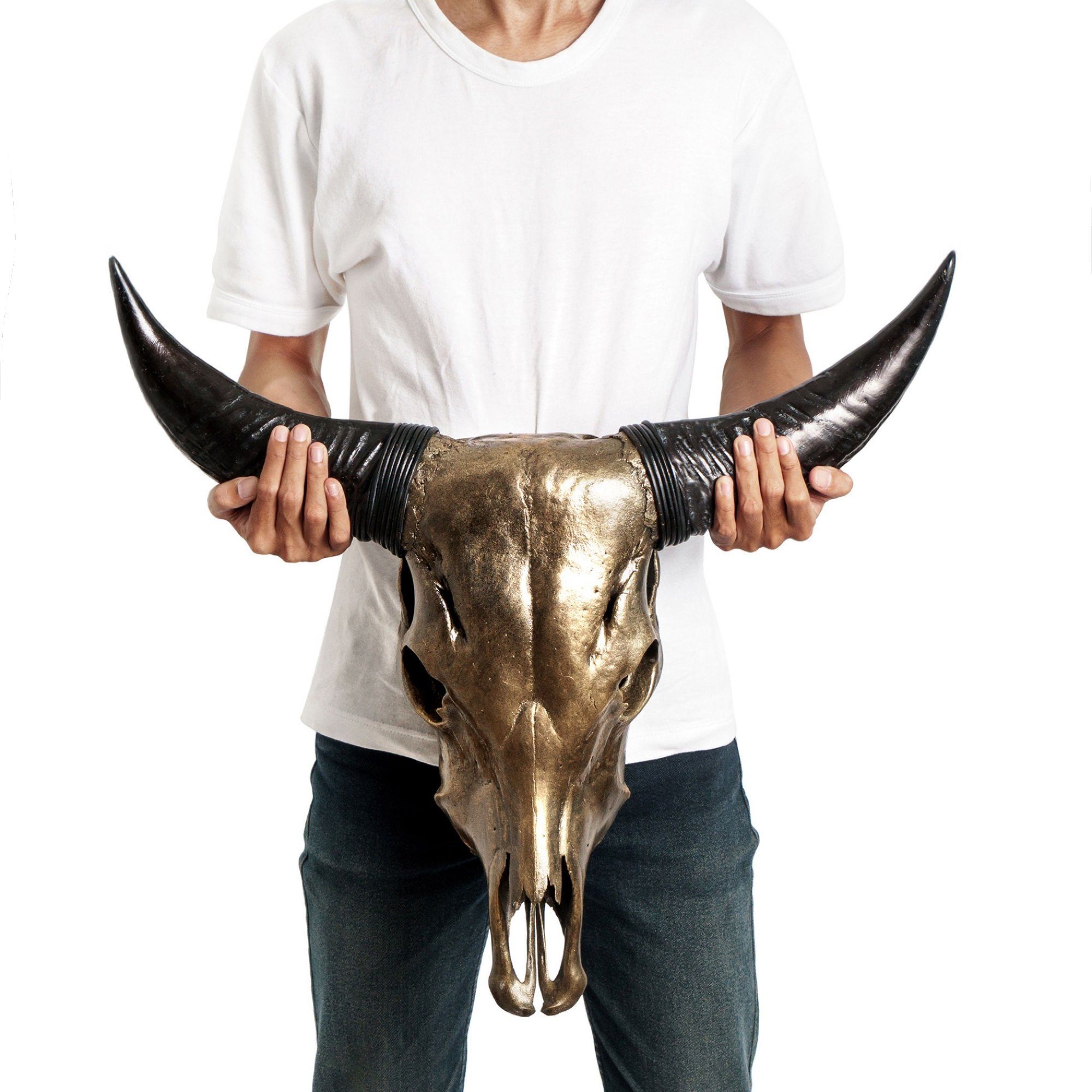 Cow Skull - Antique Bronze Storm // Metallic Finish
