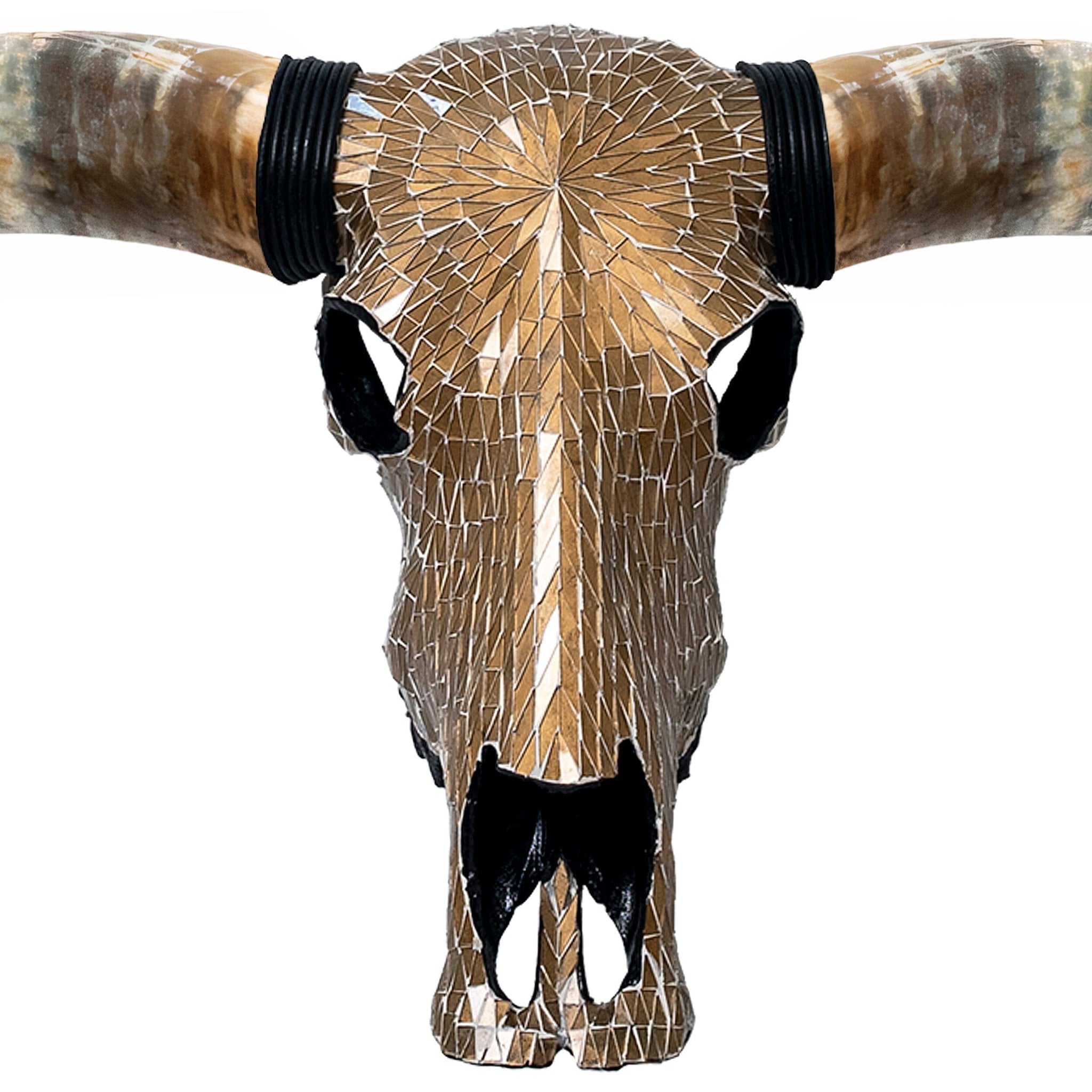 Longhorn Skull // XL Horns - Mocha Mirror // Mosaic Finish