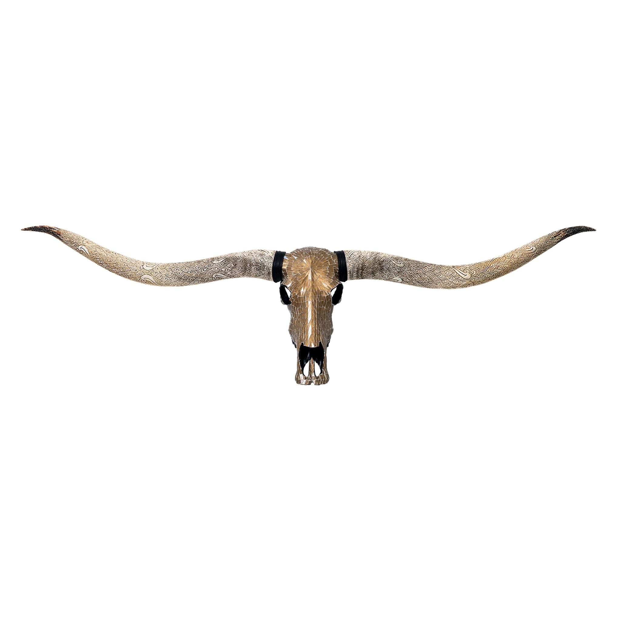 Longhorn Skull // XL Horns - Mocha Mirror // Mosaic Finish