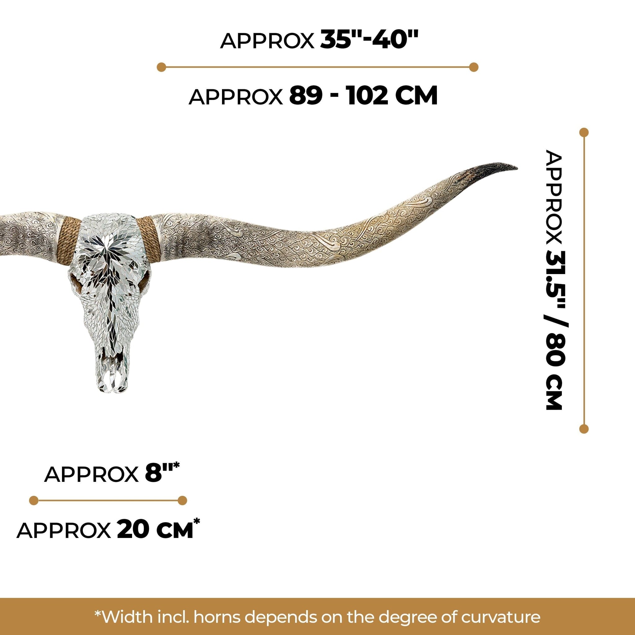 Longhorn Skull // XL Horns -  Mirror // Mosaic Finish