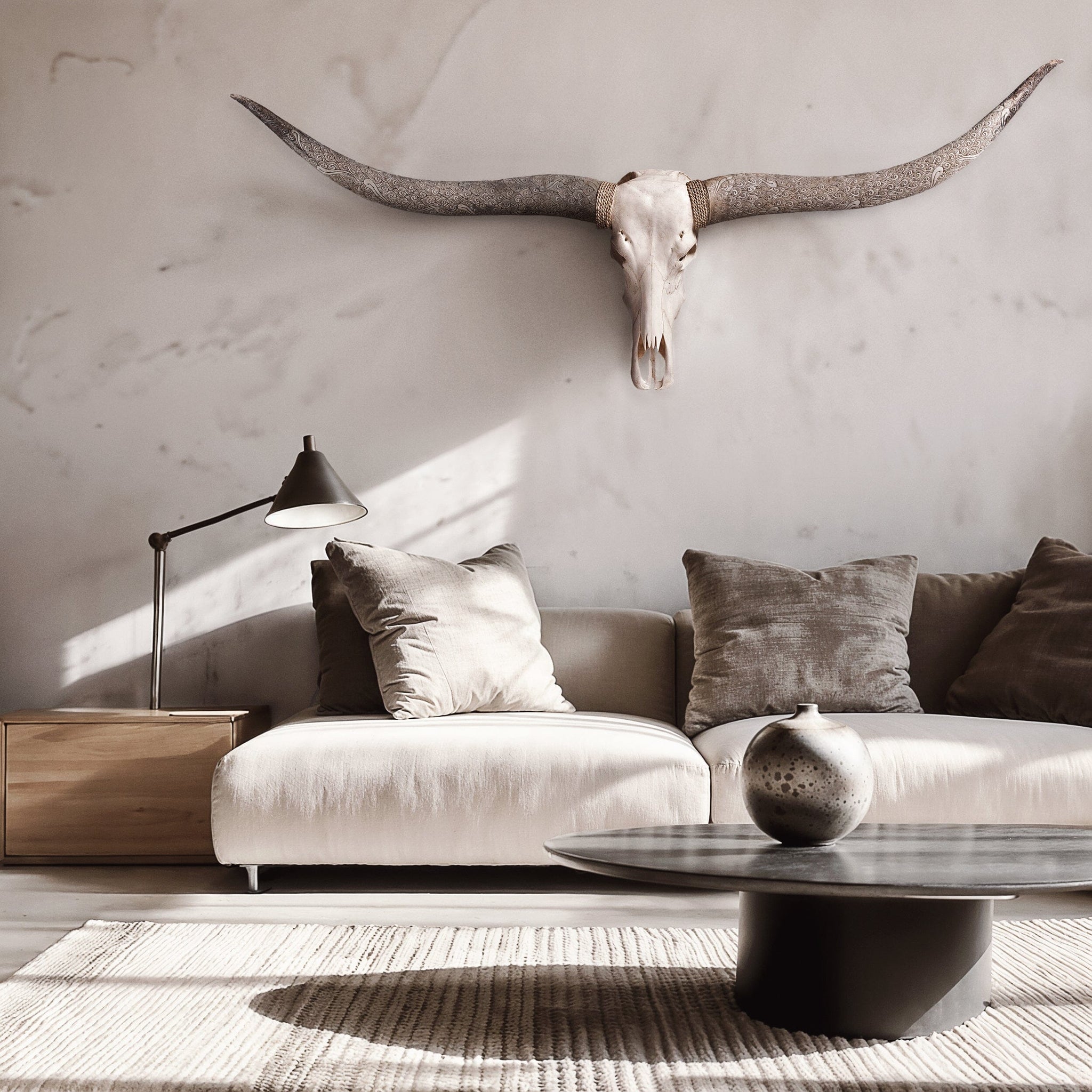 Longhorn Skull // XL Horns - White Storm