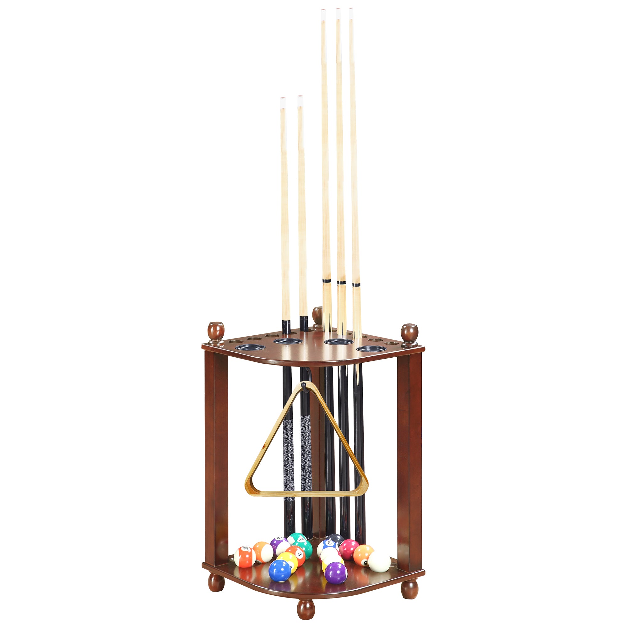 Regent 28-in Corner Floor Billiard Cue Rack - Walnut Finish - image 7