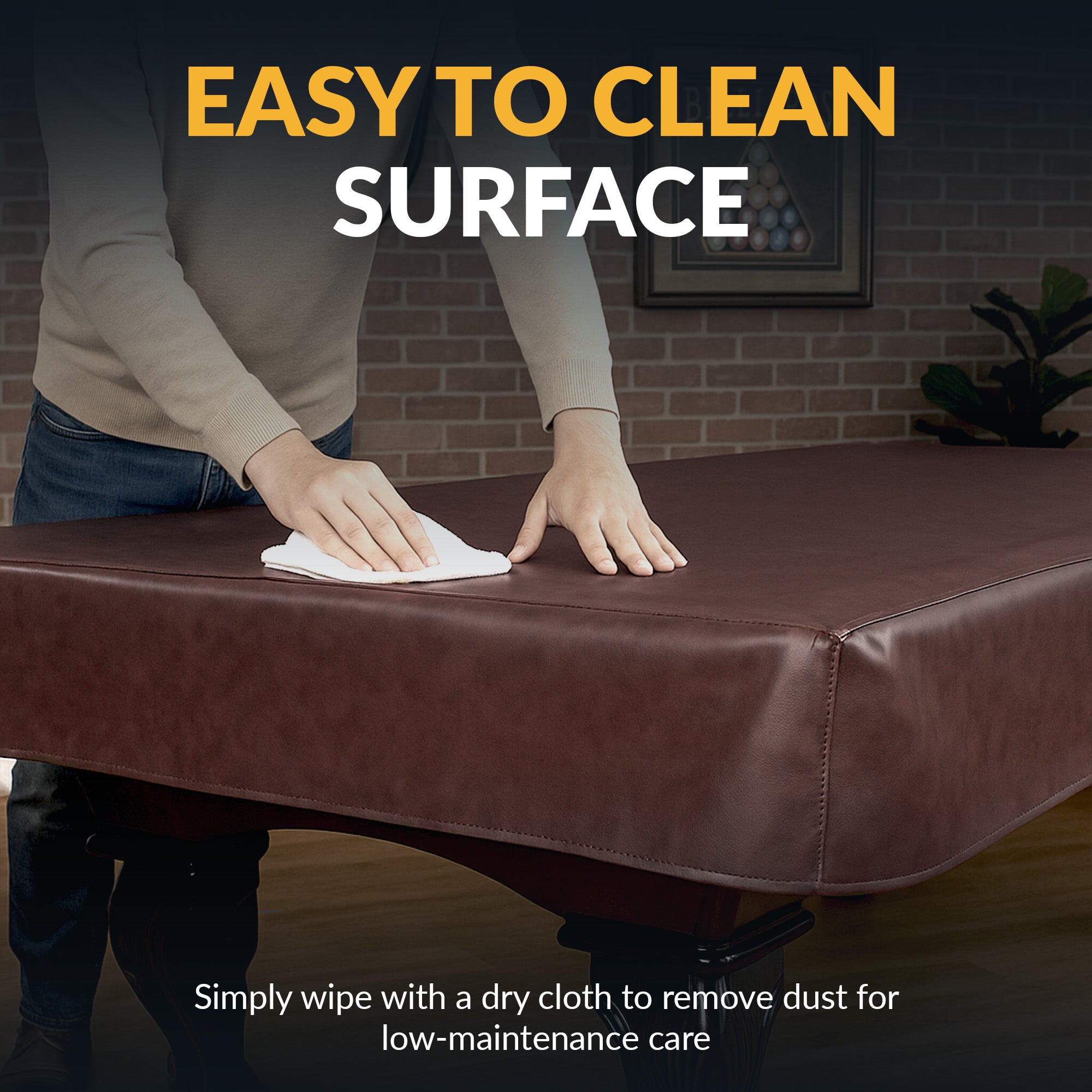 8-ft Billiard Table Cover - Fitted - Brown - image 6