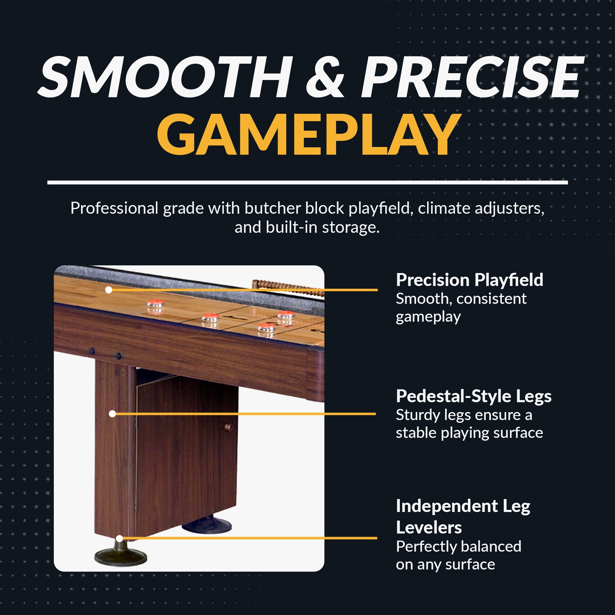 Challenger 9-ft Shuffleboard Table - Walnut Finish - image 3