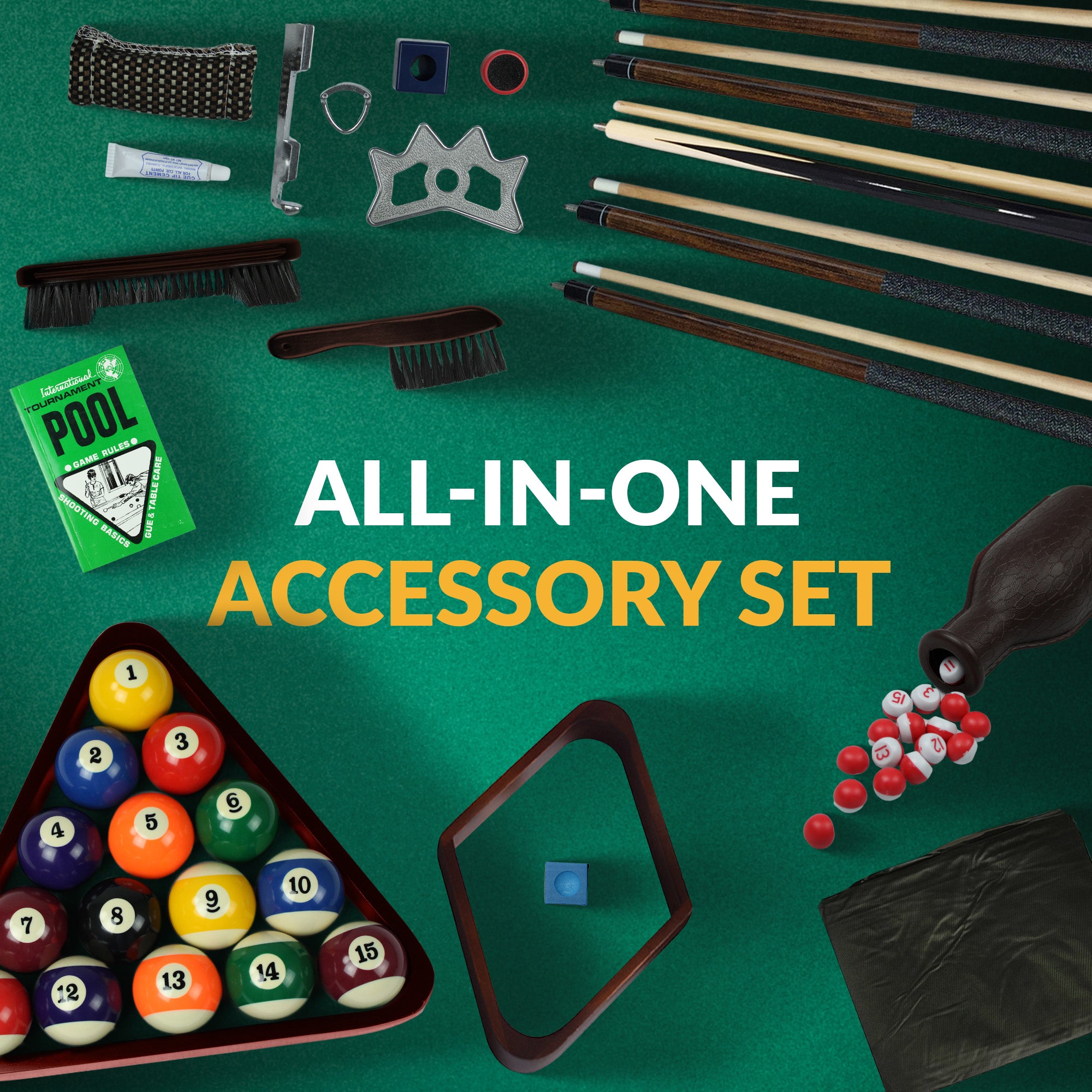 Deluxe Billiards Accessory Kit - Walnut Finish - image 3