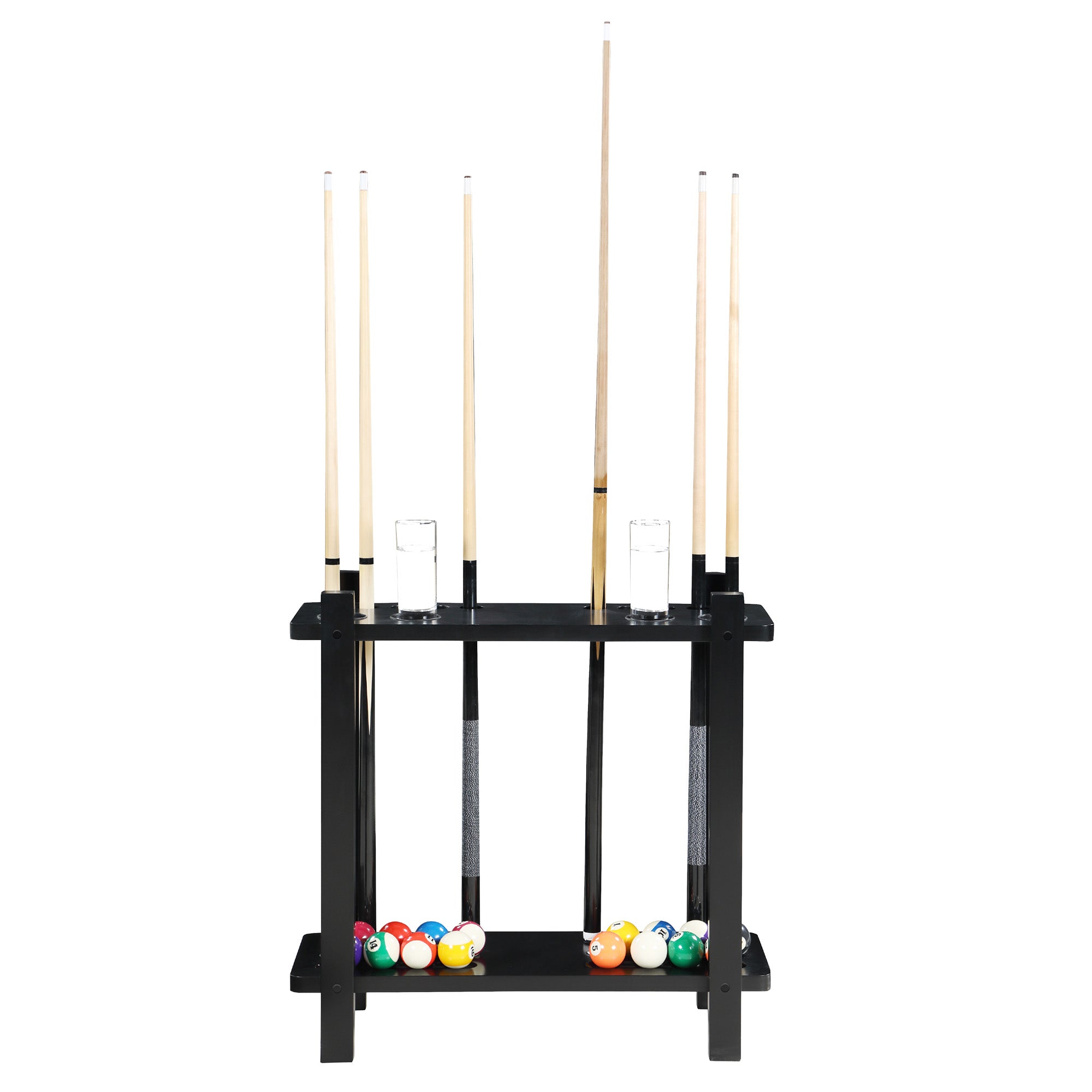 Classic 28-in Floor Billiard Cue Rack - Black Finish - image 2