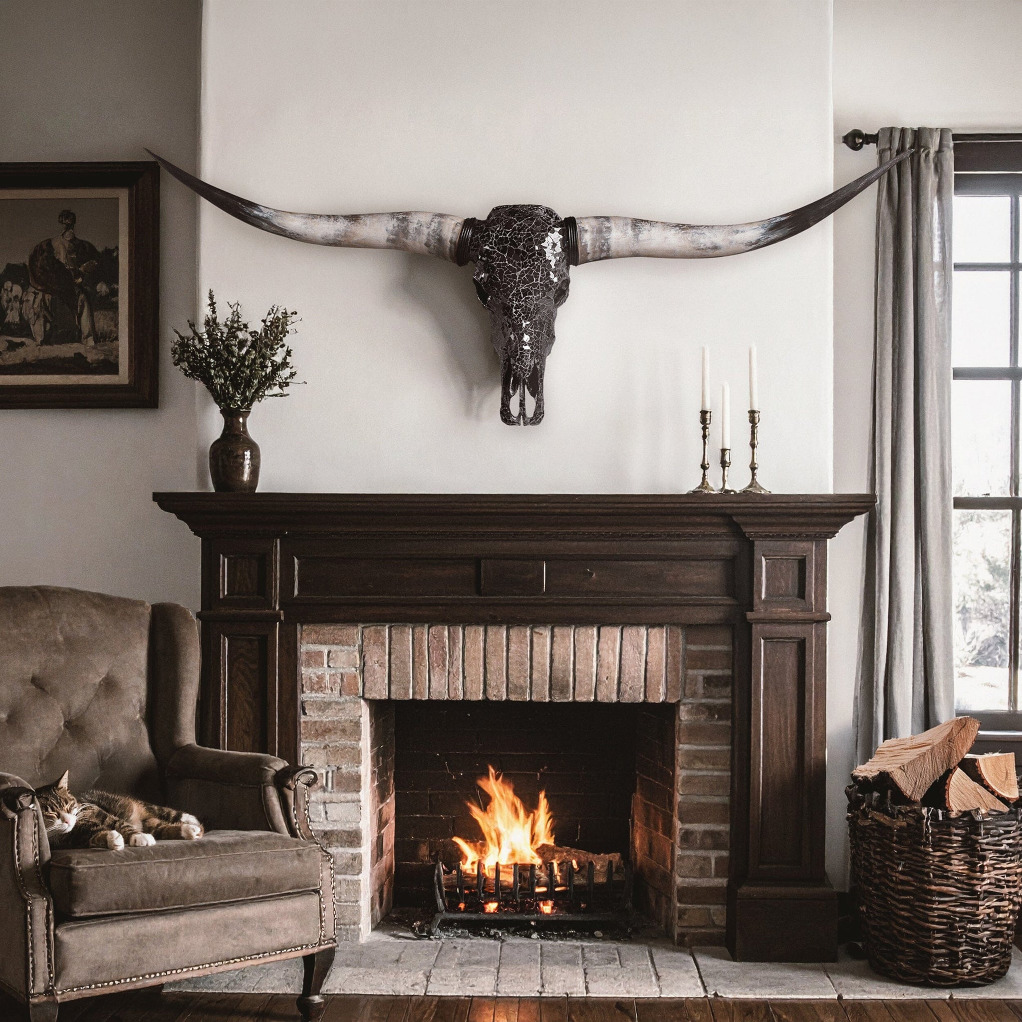 Longhorn Skull - Black Mirror // Mosaic Finish