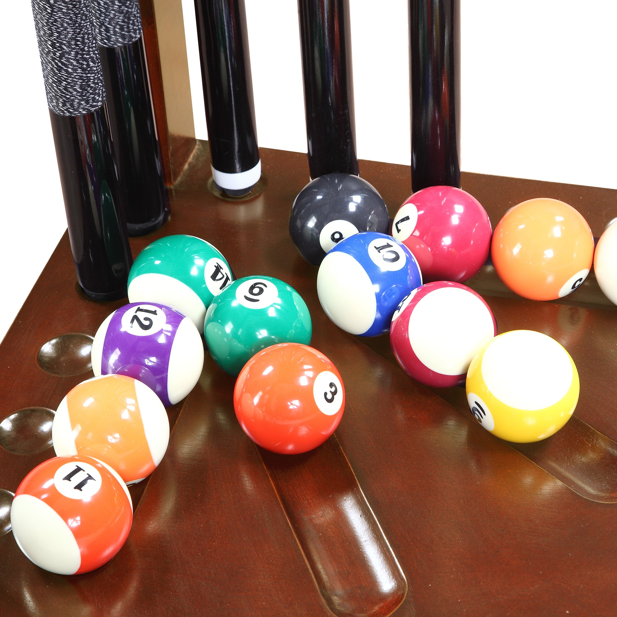 Regent 28-in Corner Floor Billiard Cue Rack - Walnut Finish - image 4