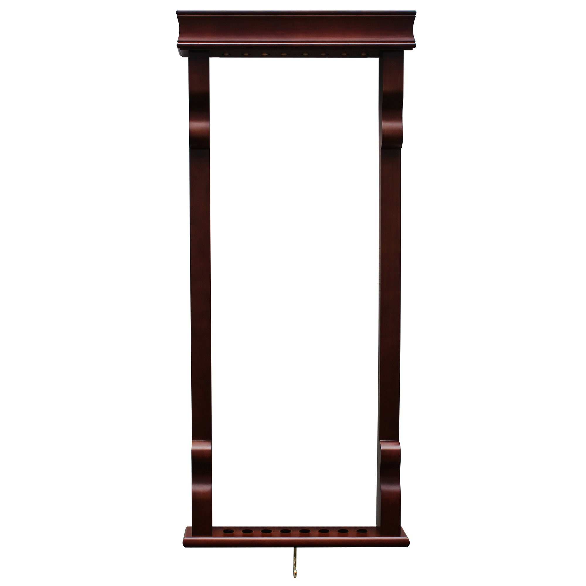 Vintage Wall Billiard Cue Rack - Mahogany Finish
