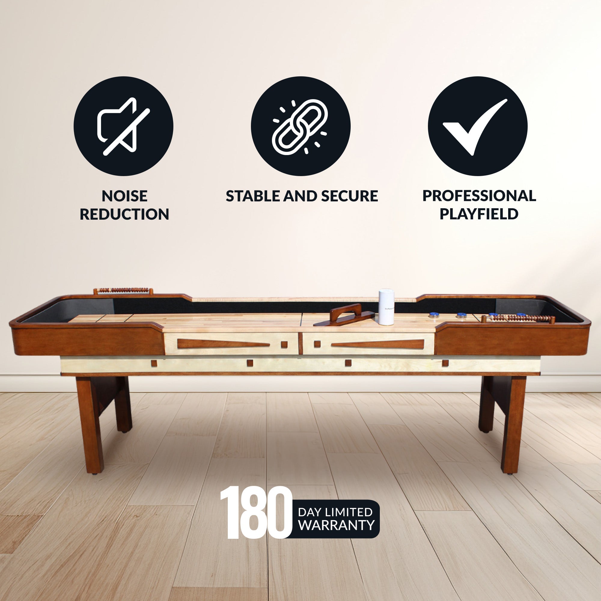 Merlot 12-ft Shuffleboard Table - Walnut Finish - image 4