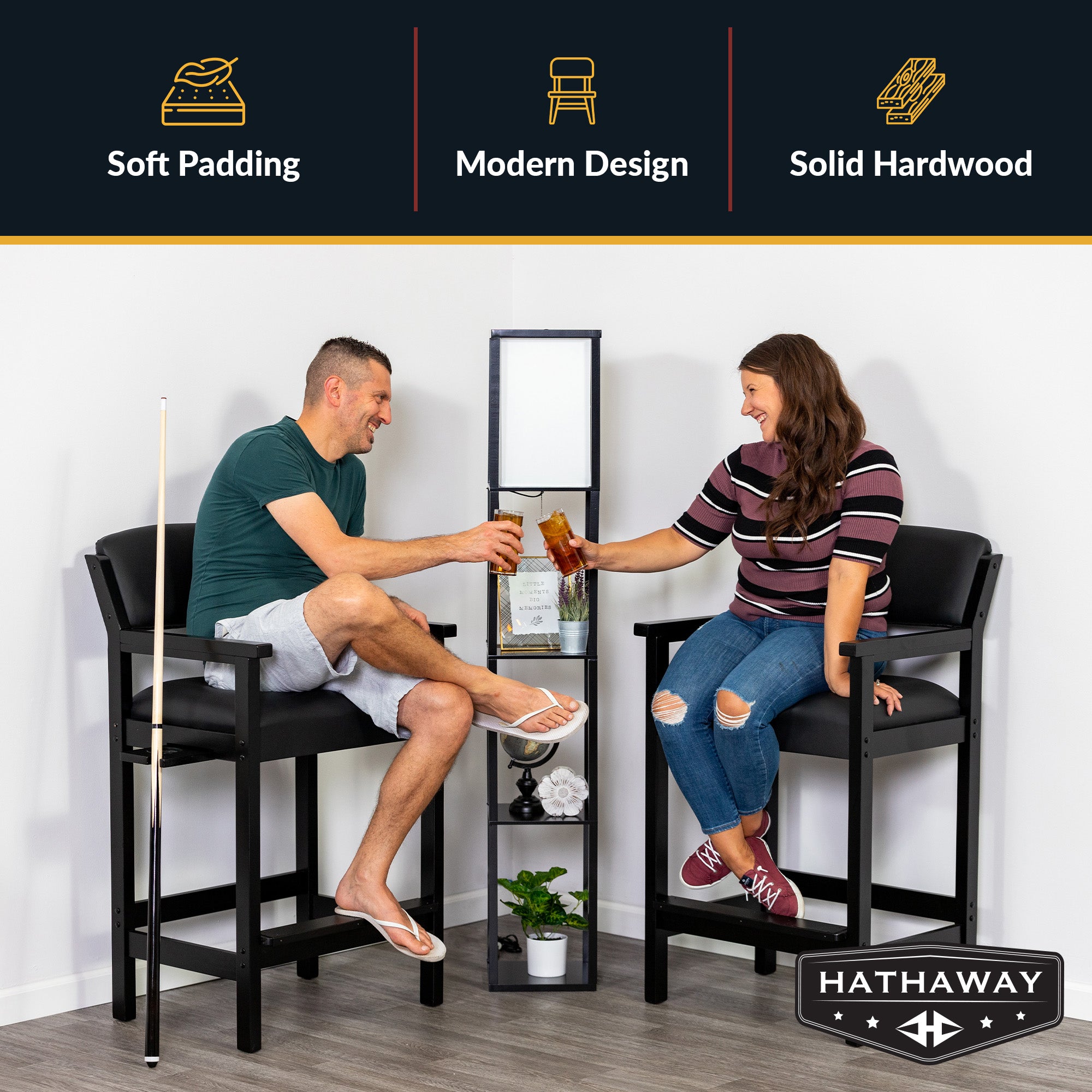 Cambridge 30-in High Top Spectator Chair - Black - image 3