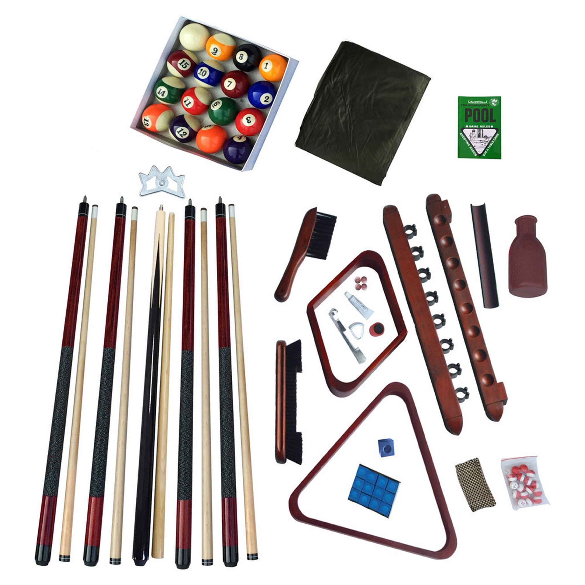Deluxe Billiards Accessory Kit - Mahogany Finish