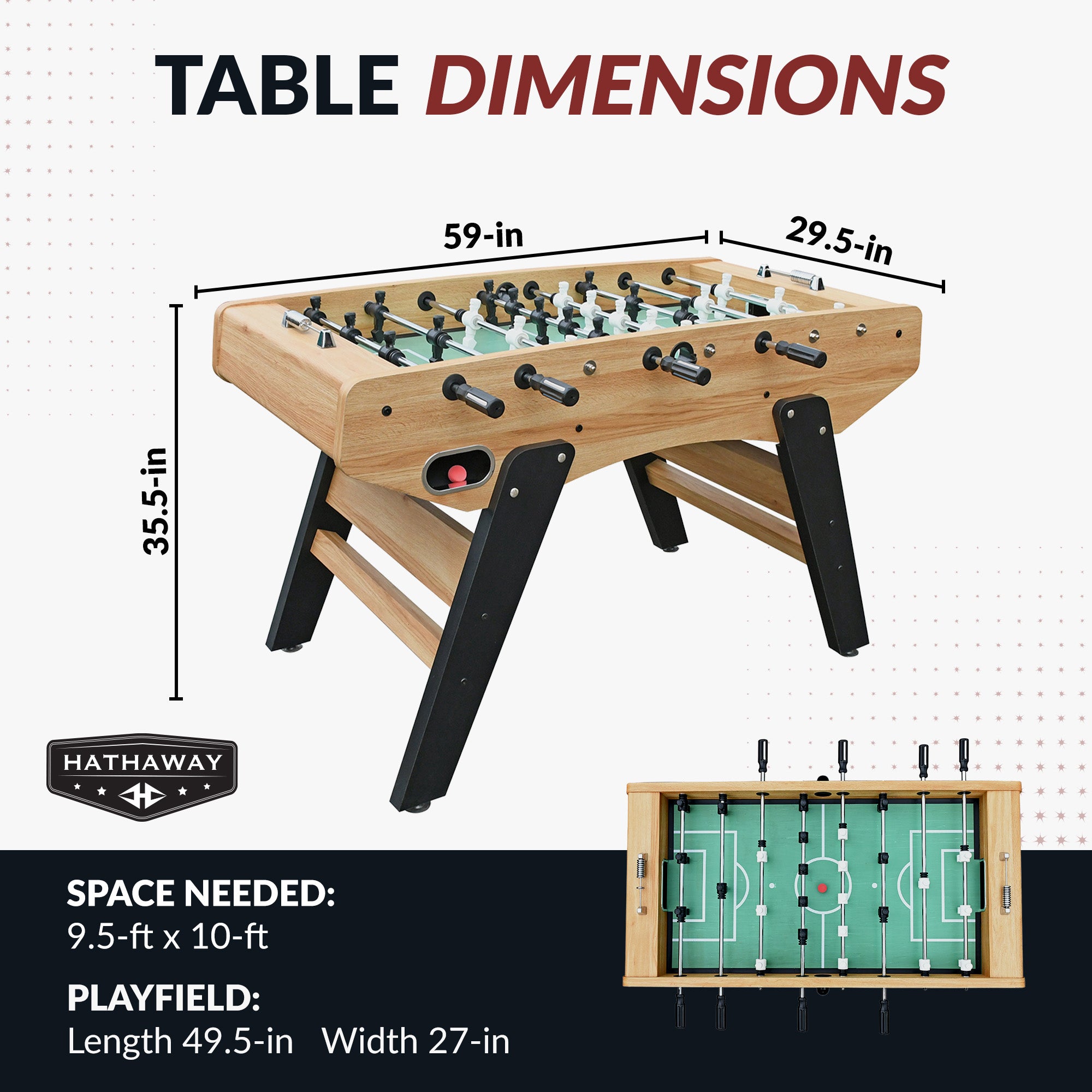 Center Stage Pro Series 59-in Foosball Table - Telescopic Safety Rods - image 3