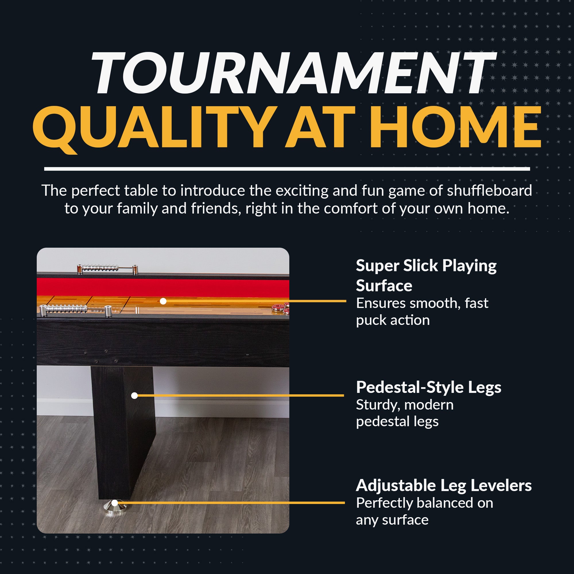 Avenger 9-ft Shuffleboard Table - Black Finish - image 3