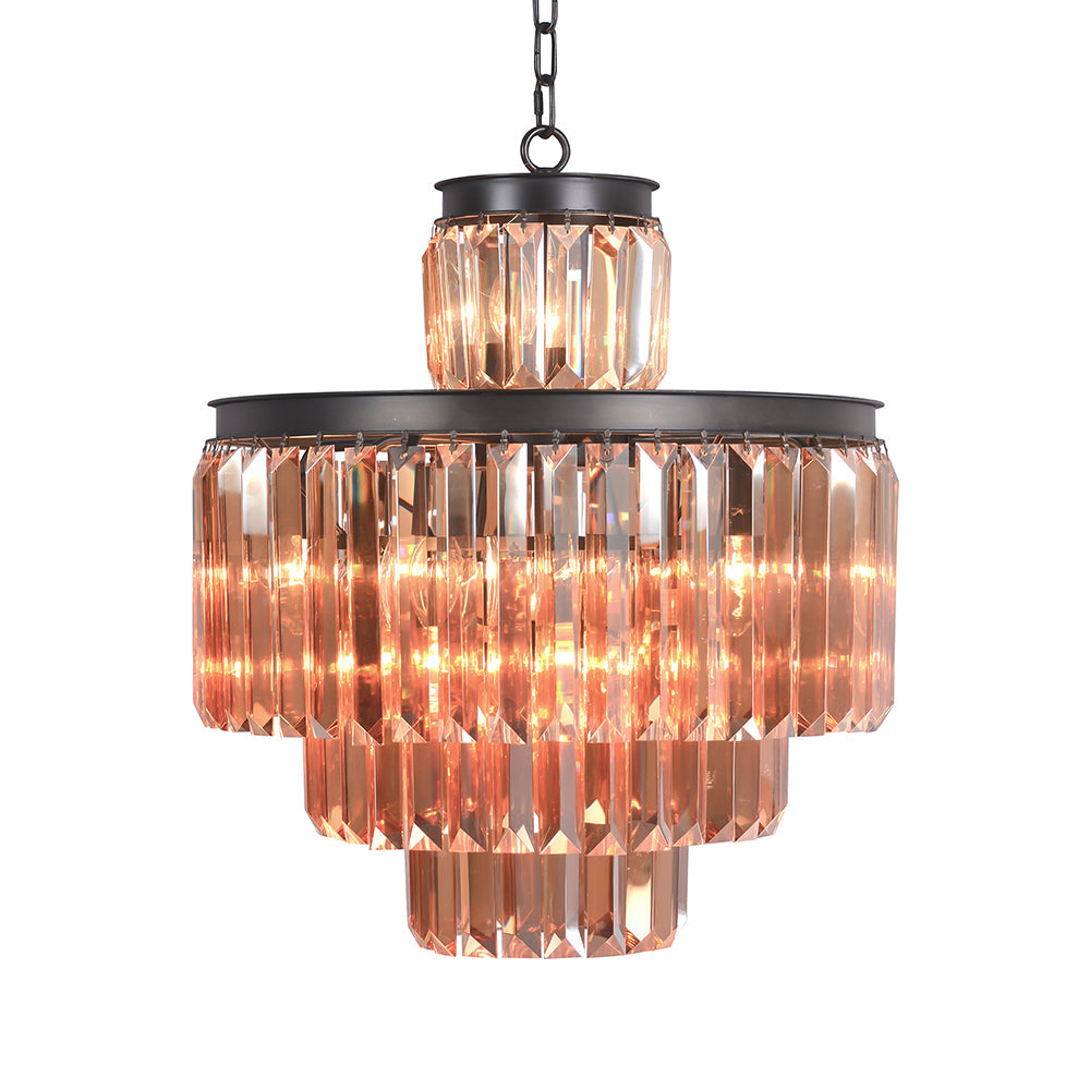 4-Tier Rustic Crystal Chandelier