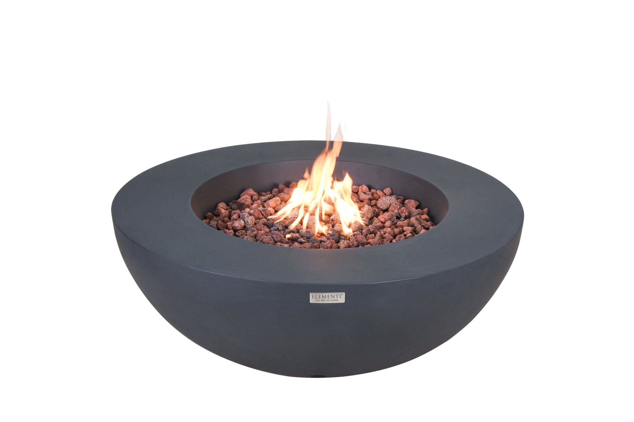 Lunar Bowl 42” Concrete Fire Table – Dark Gray