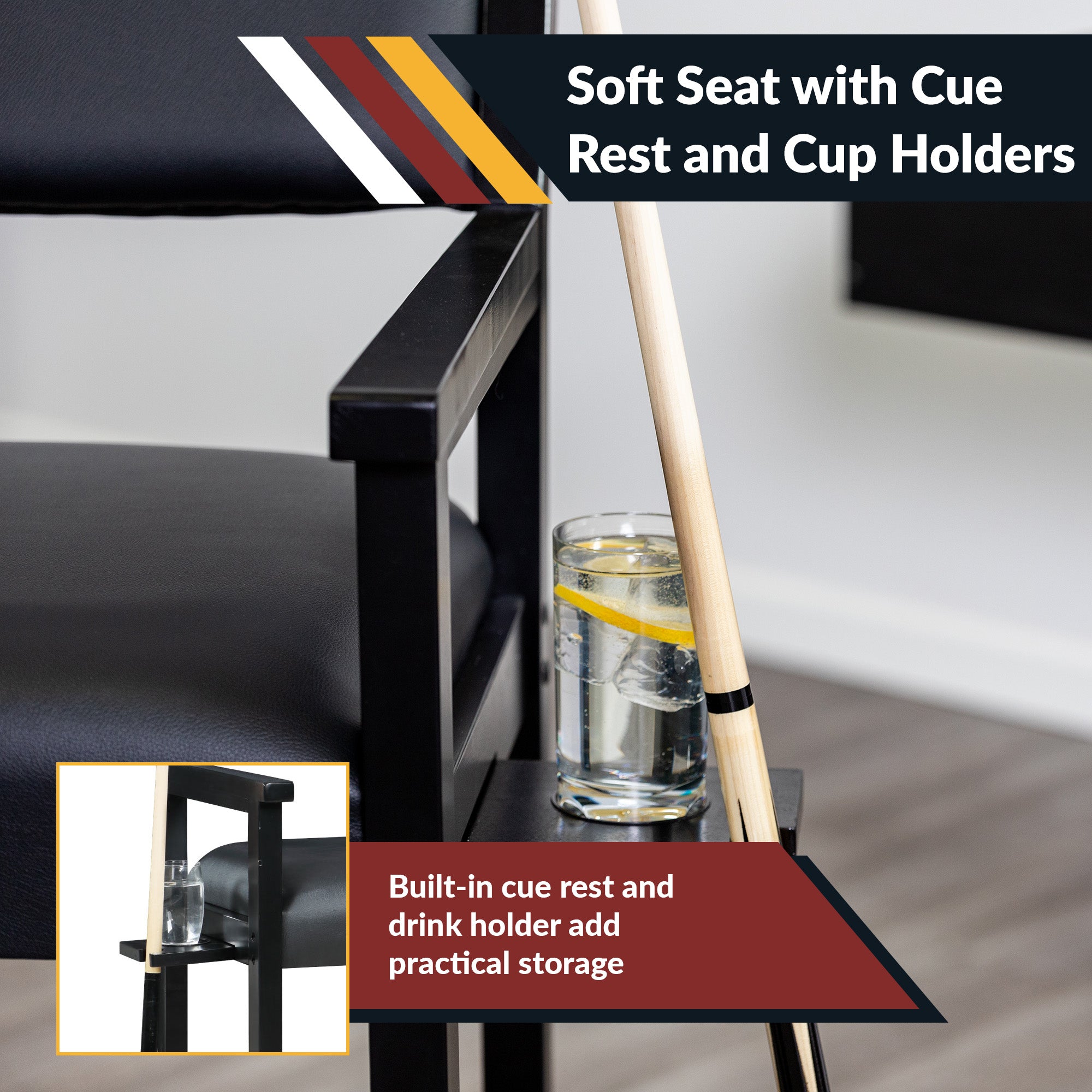 Cambridge 30-in High Top Spectator Chair - Black - image 6