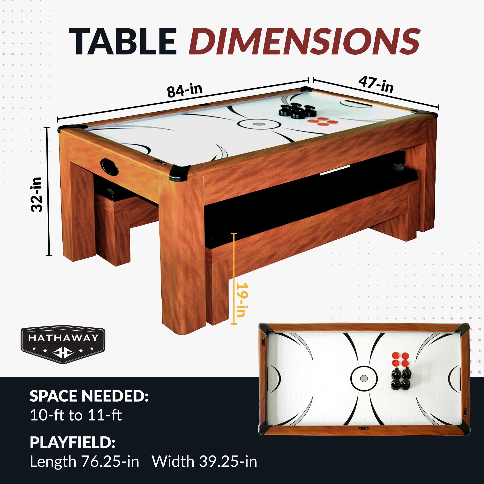 Sherwood 7-ft Air Hockey Table Combo Set with Benches - image 3