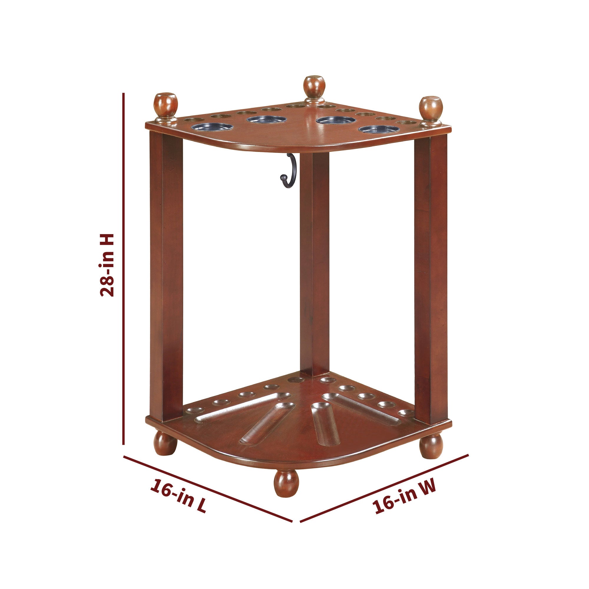 Regent 28-in Corner Floor Billiard Cue Rack - Walnut Finish - image 2