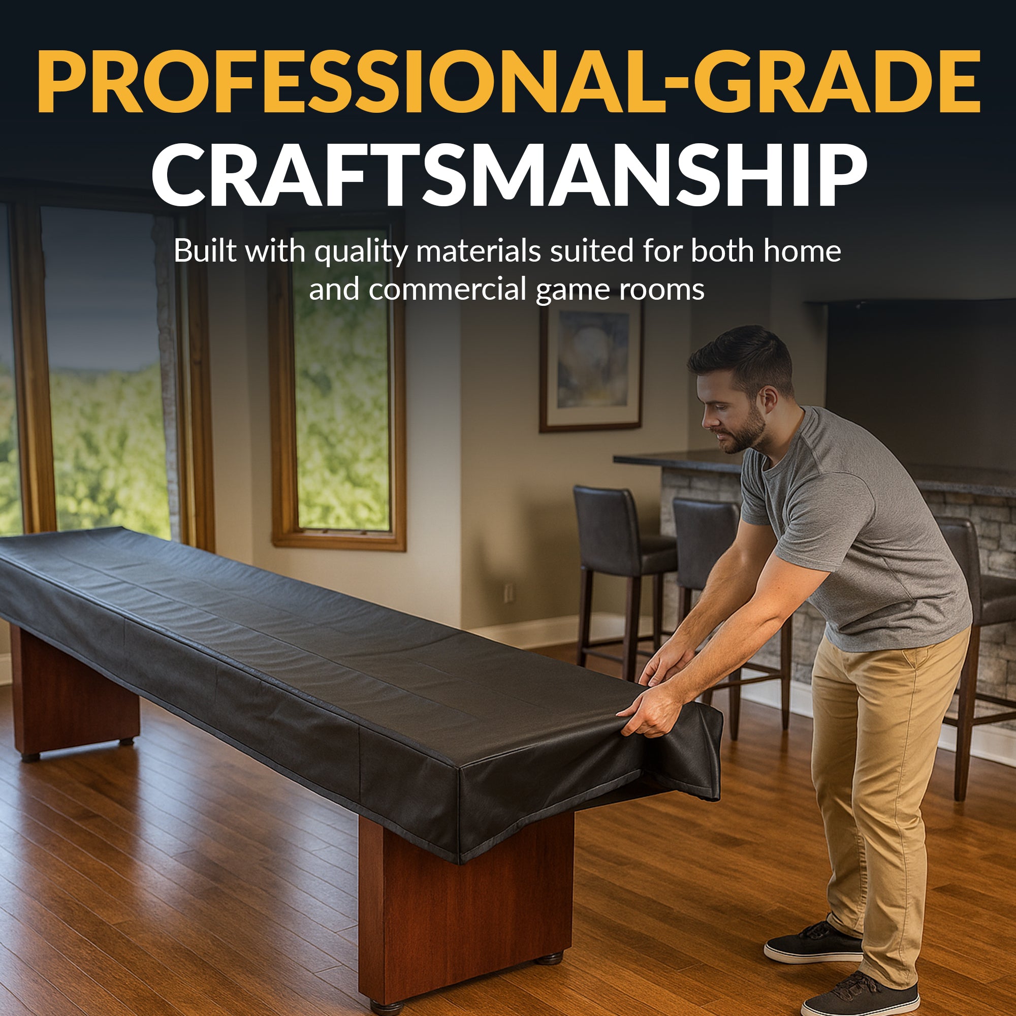 9-ft Shuffleboard Table Cover - Black - image 8
