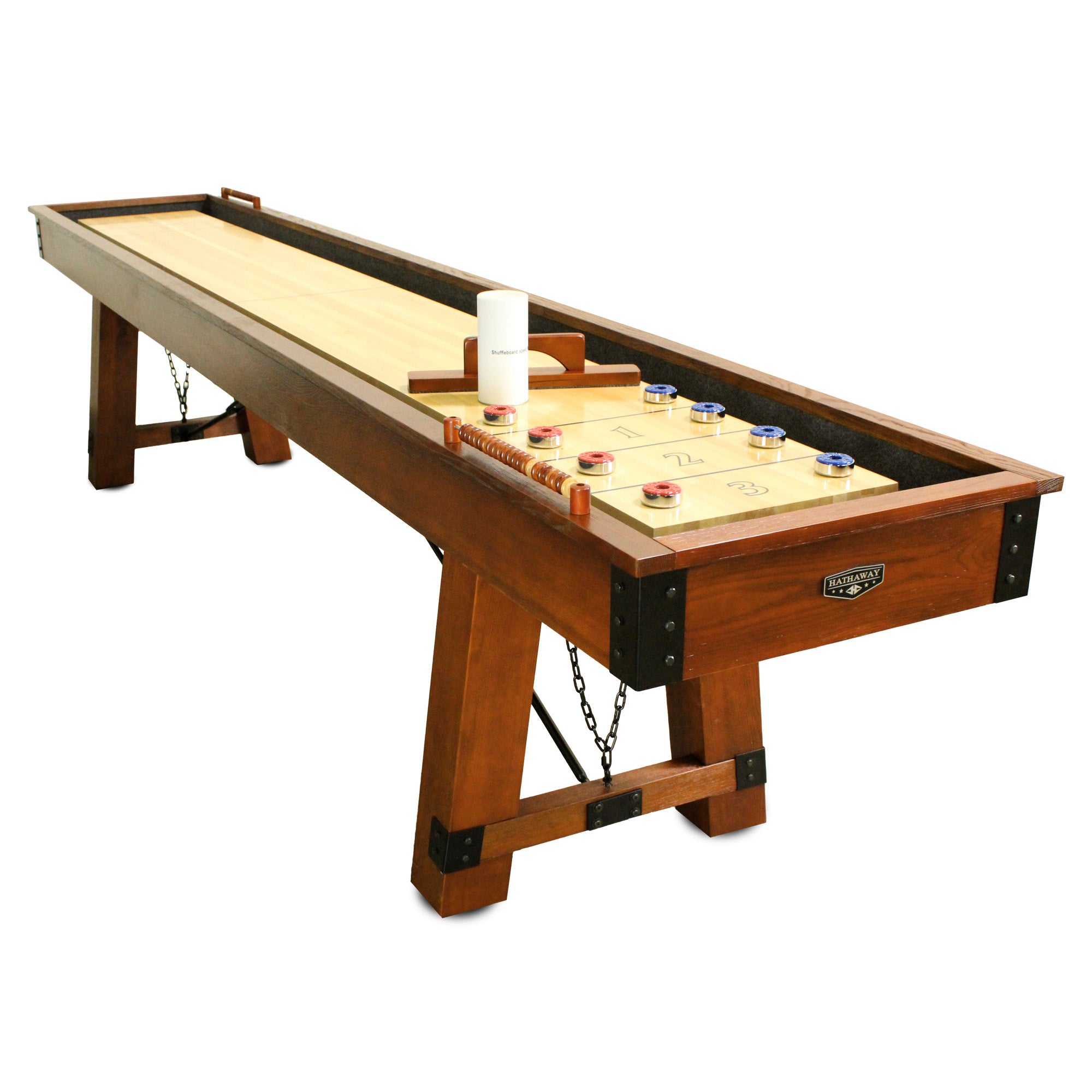 Cheyenne 12-ft Shuffleboard Table - Rustic Oak Finish - image 2